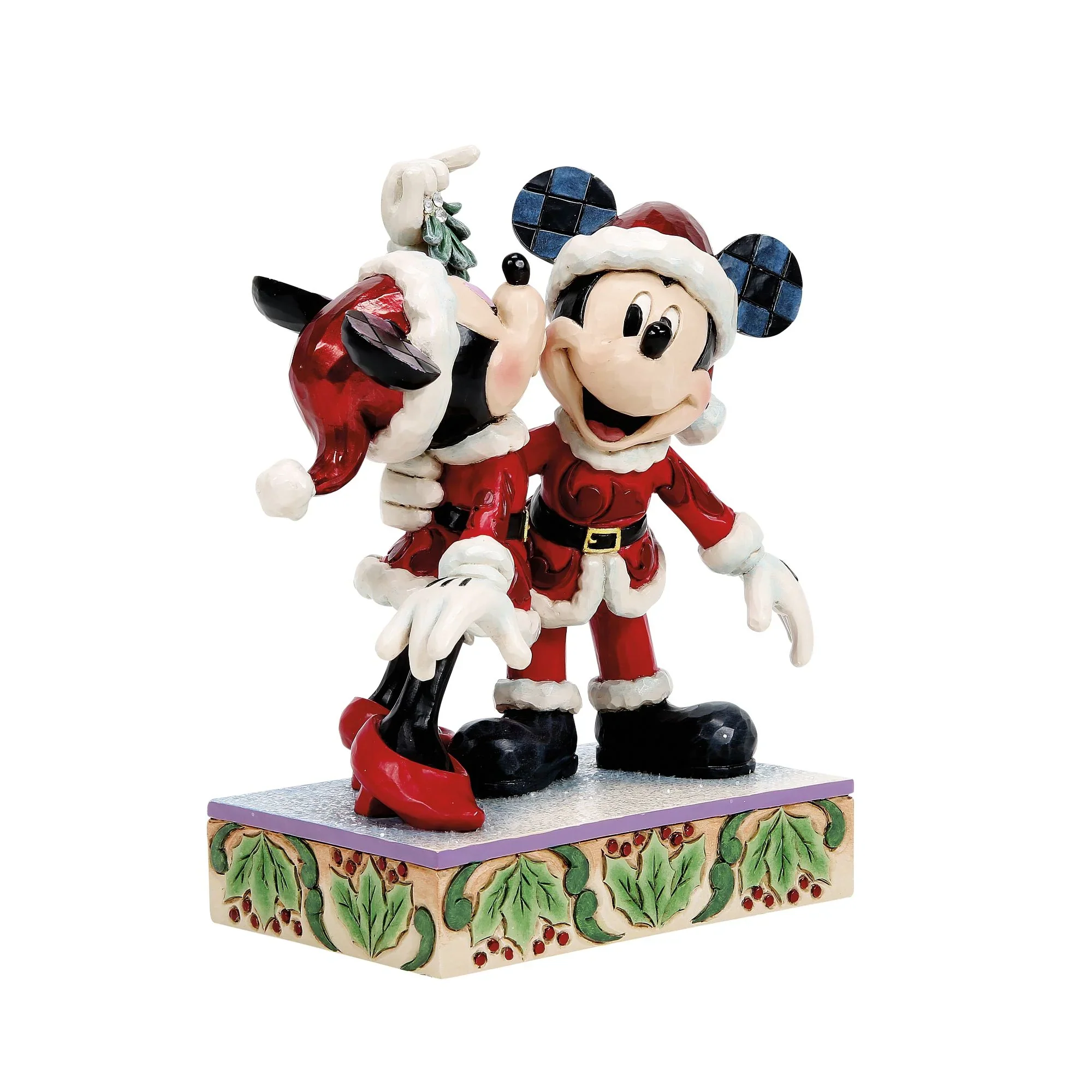Jim Shore Disney Mickey and Minnie Mistletoe Figurine, 6.75" - Image 2