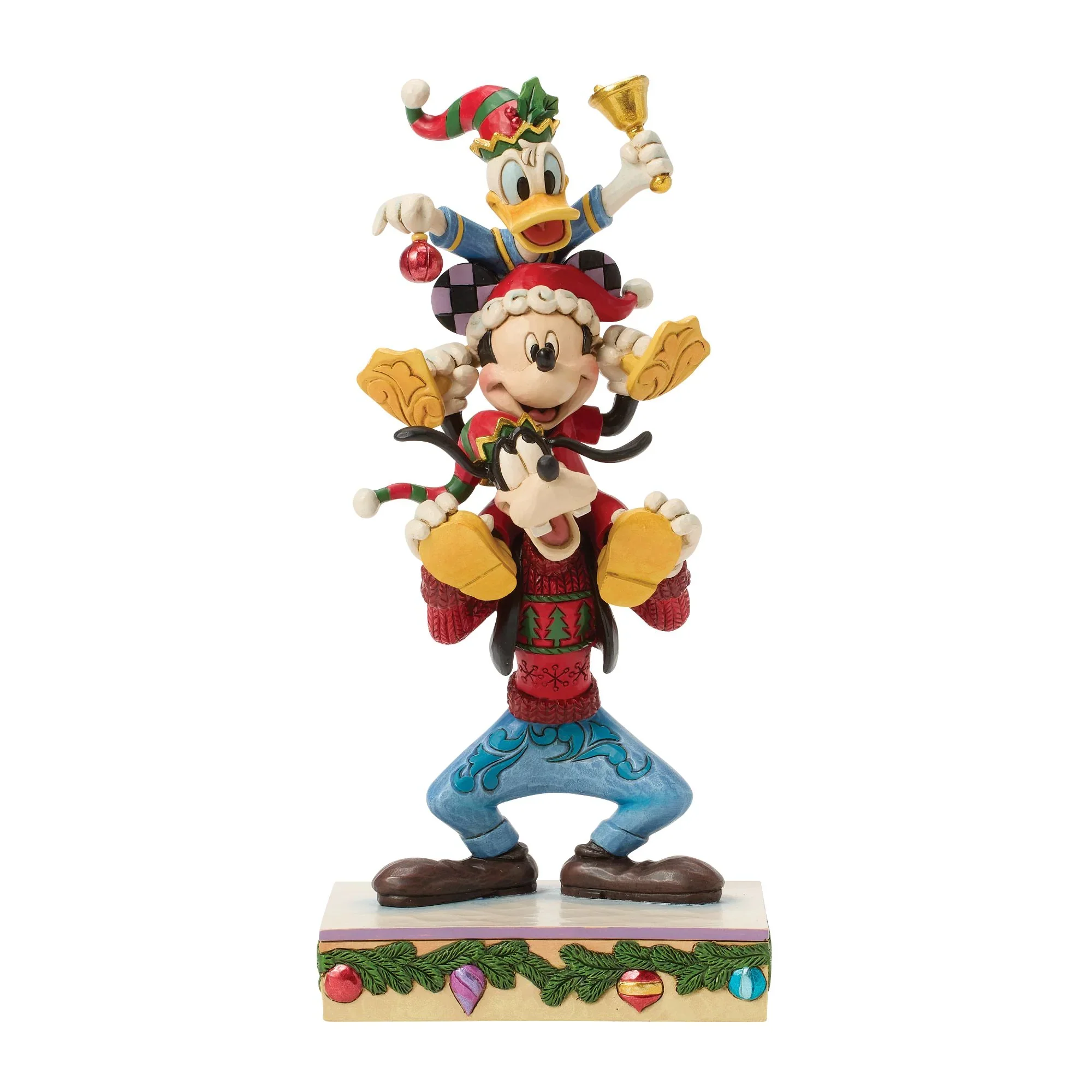Jim Shore Disney Mickey Donald Goofy Stacked Figurine, 8.625"
