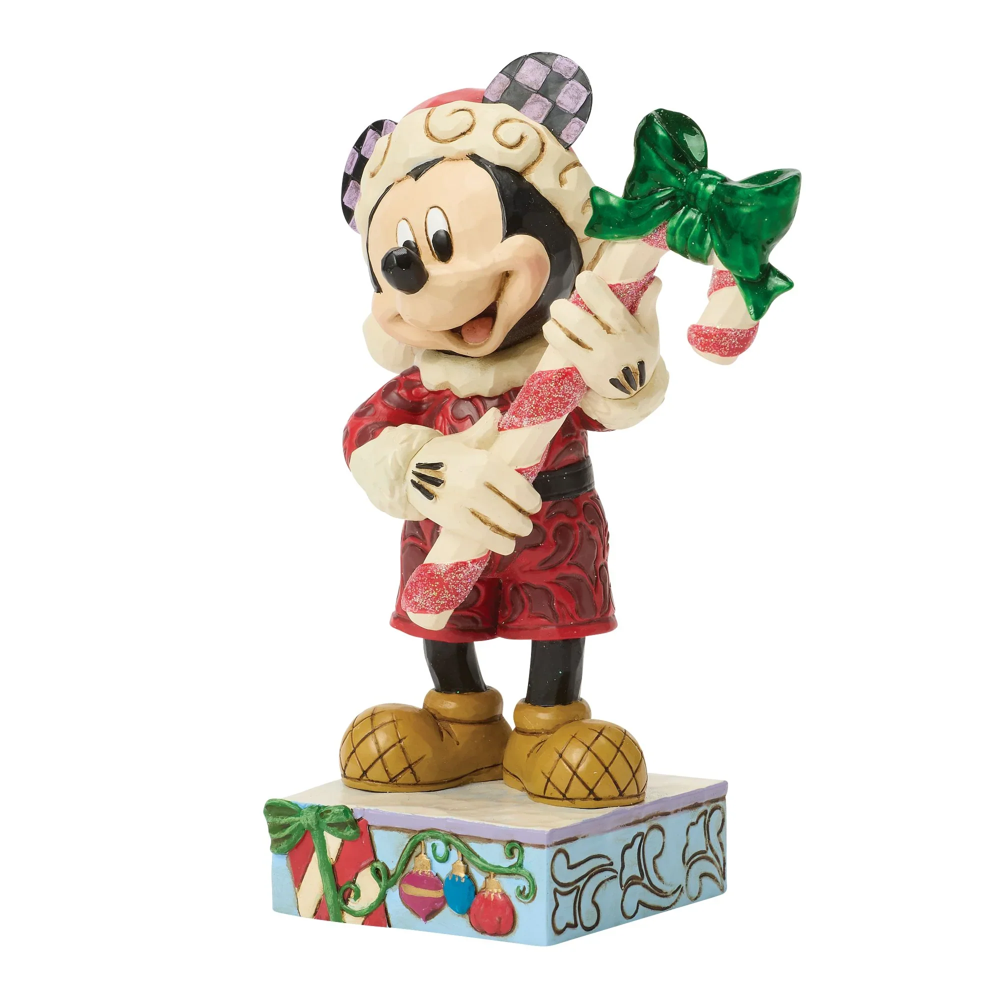 Jim Shore Disney Mickey with Candy Cane Figurine, 5.25" - Image 2