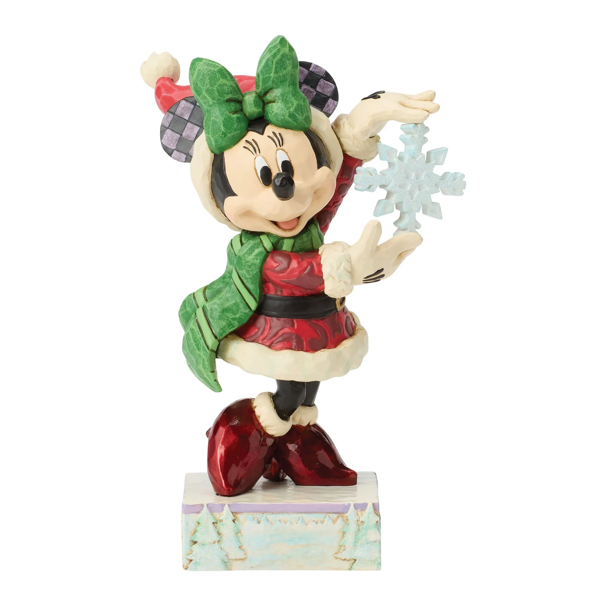 Jim Shore Disney Minnie with Snowflake Figurine, 5.5"