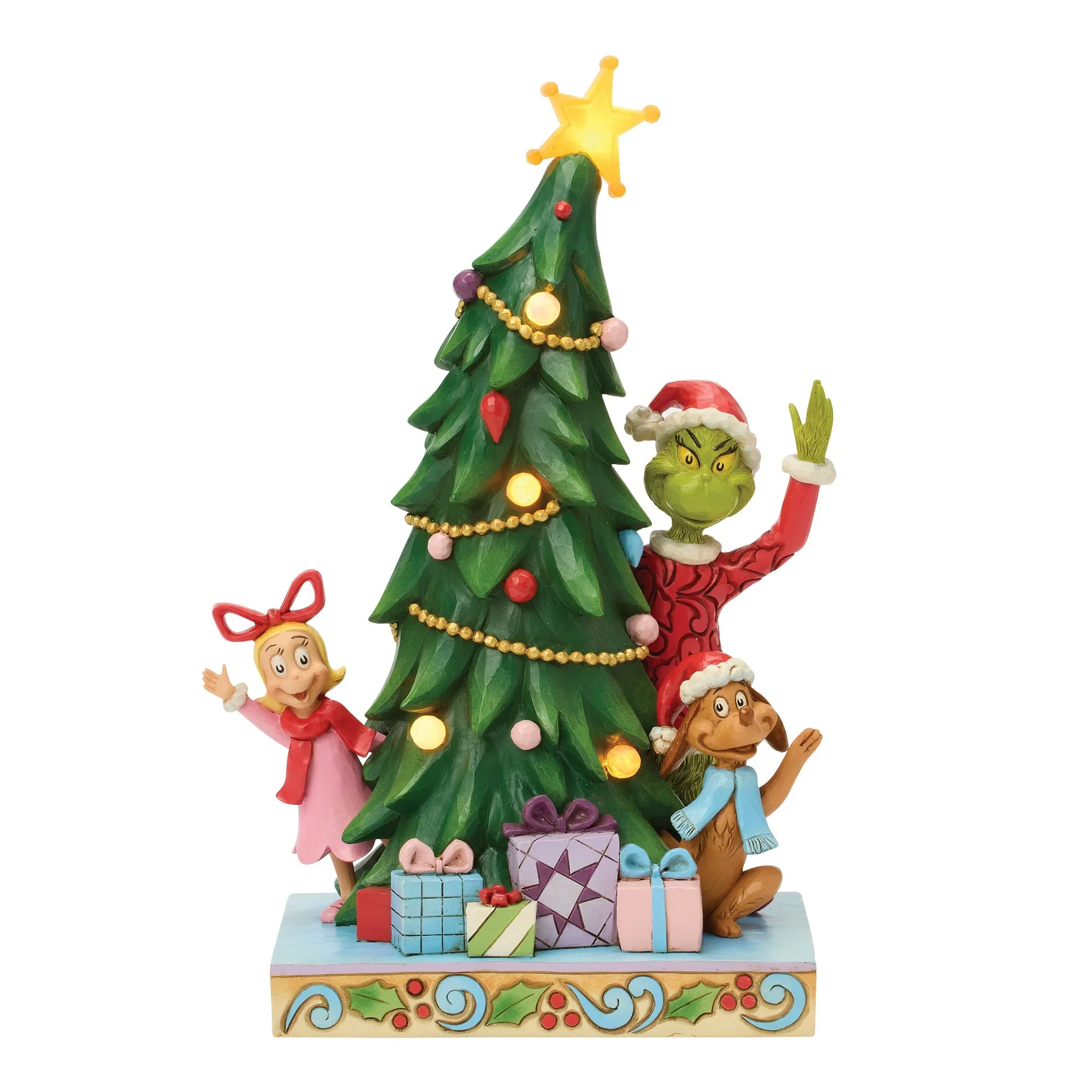 Jim Shore Grinch, Cindy, Max Peeking Figurine, 10.5" - Image 2