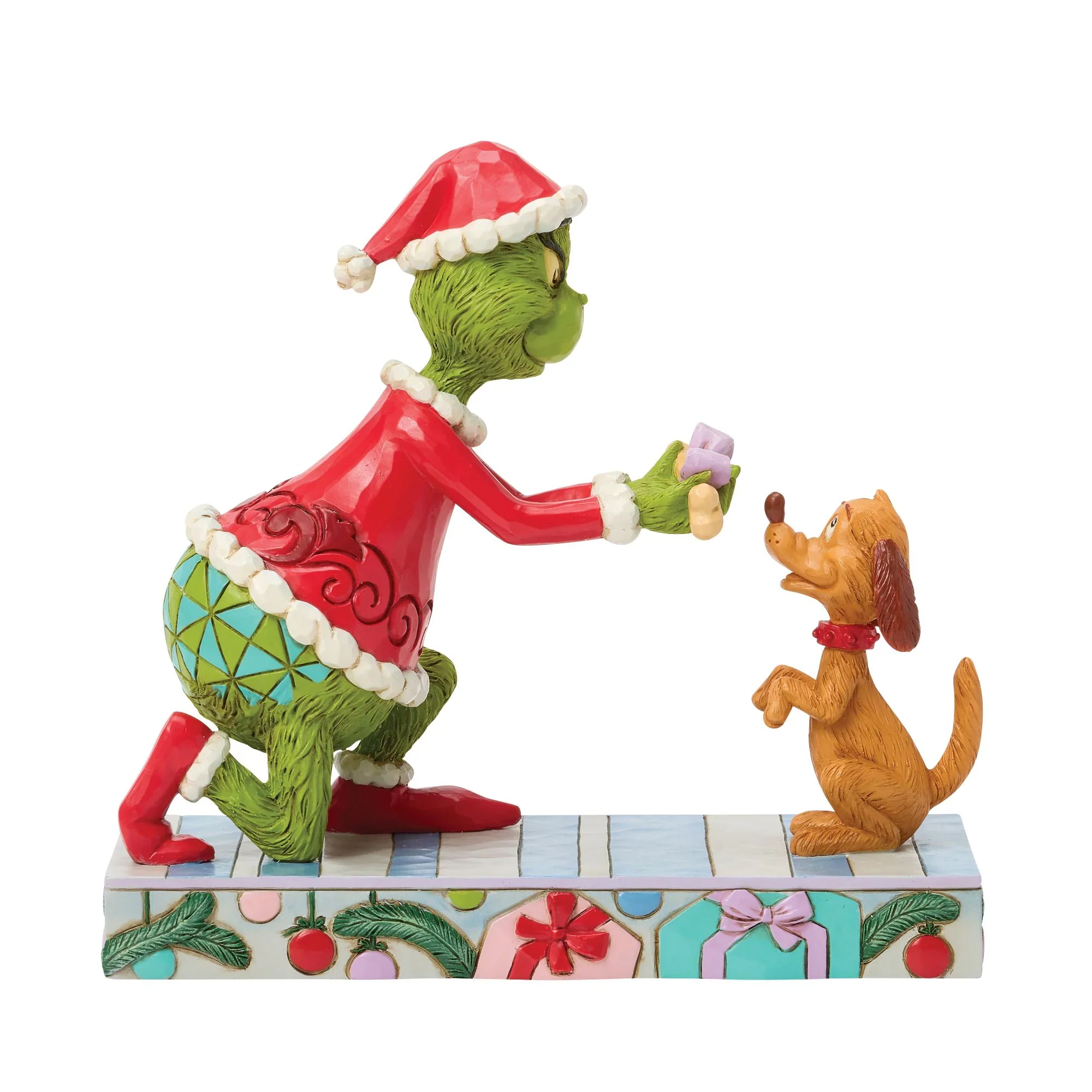 Jim Shore Grinch Giving Max a Bone Figurine, 6"