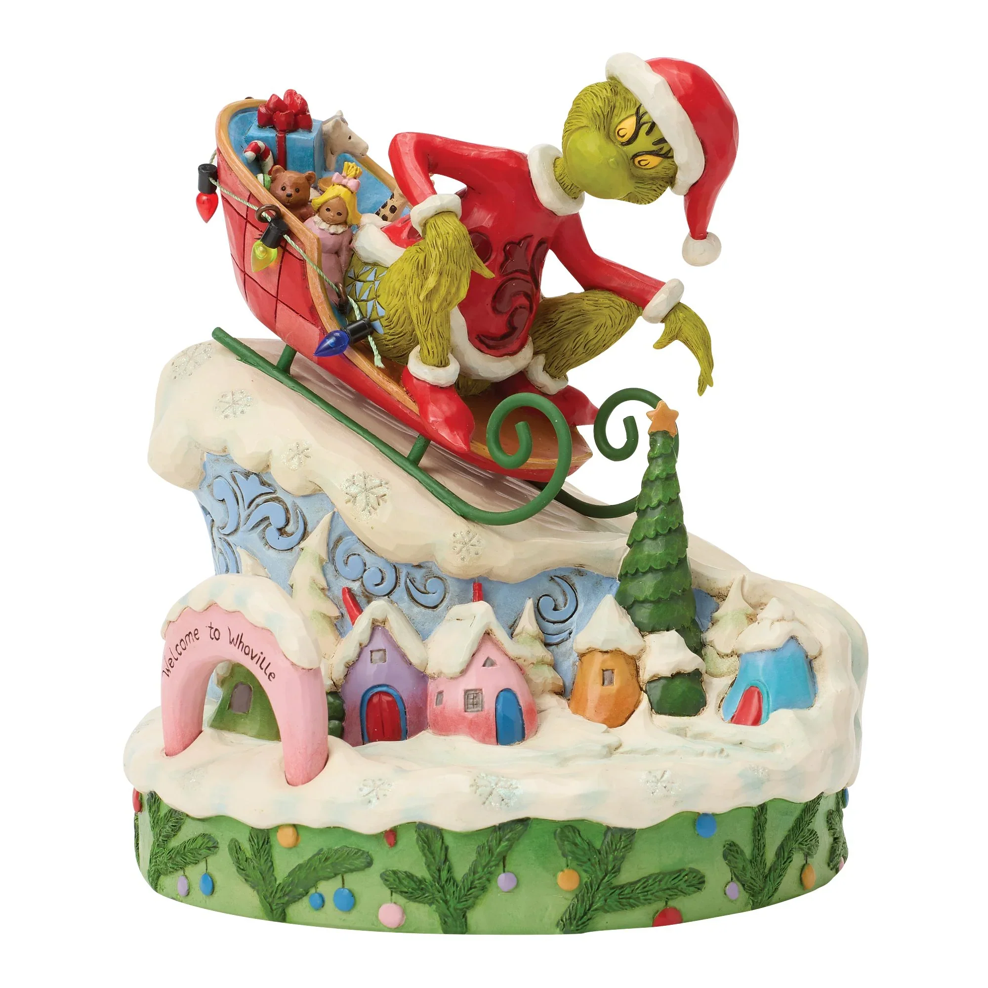 Jim Shore Grinch on Small Sled Figurine, 6"
