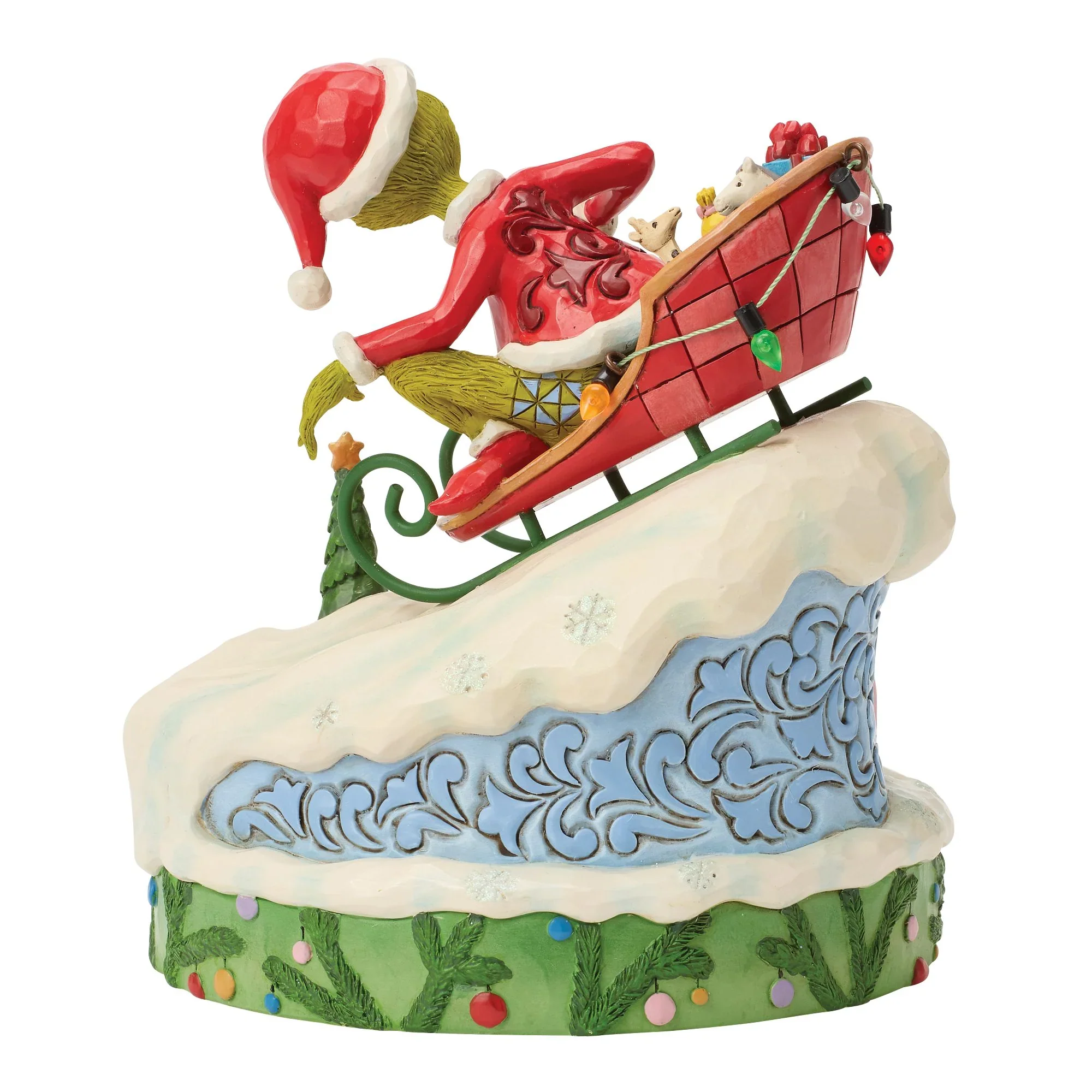 Jim Shore Grinch on Small Sled Figurine, 6" - Image 3