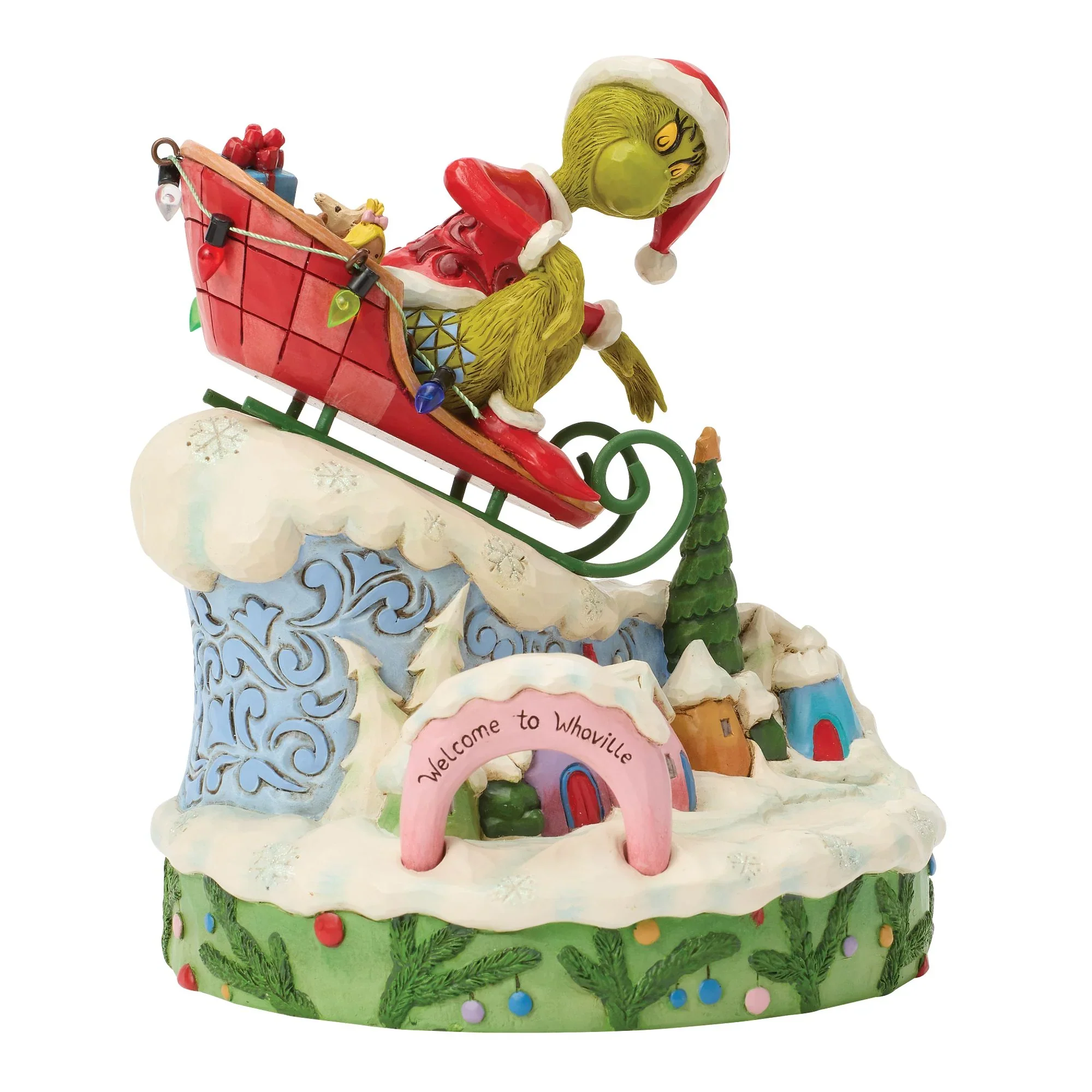Jim Shore Grinch on Small Sled Figurine, 6" - Image 5