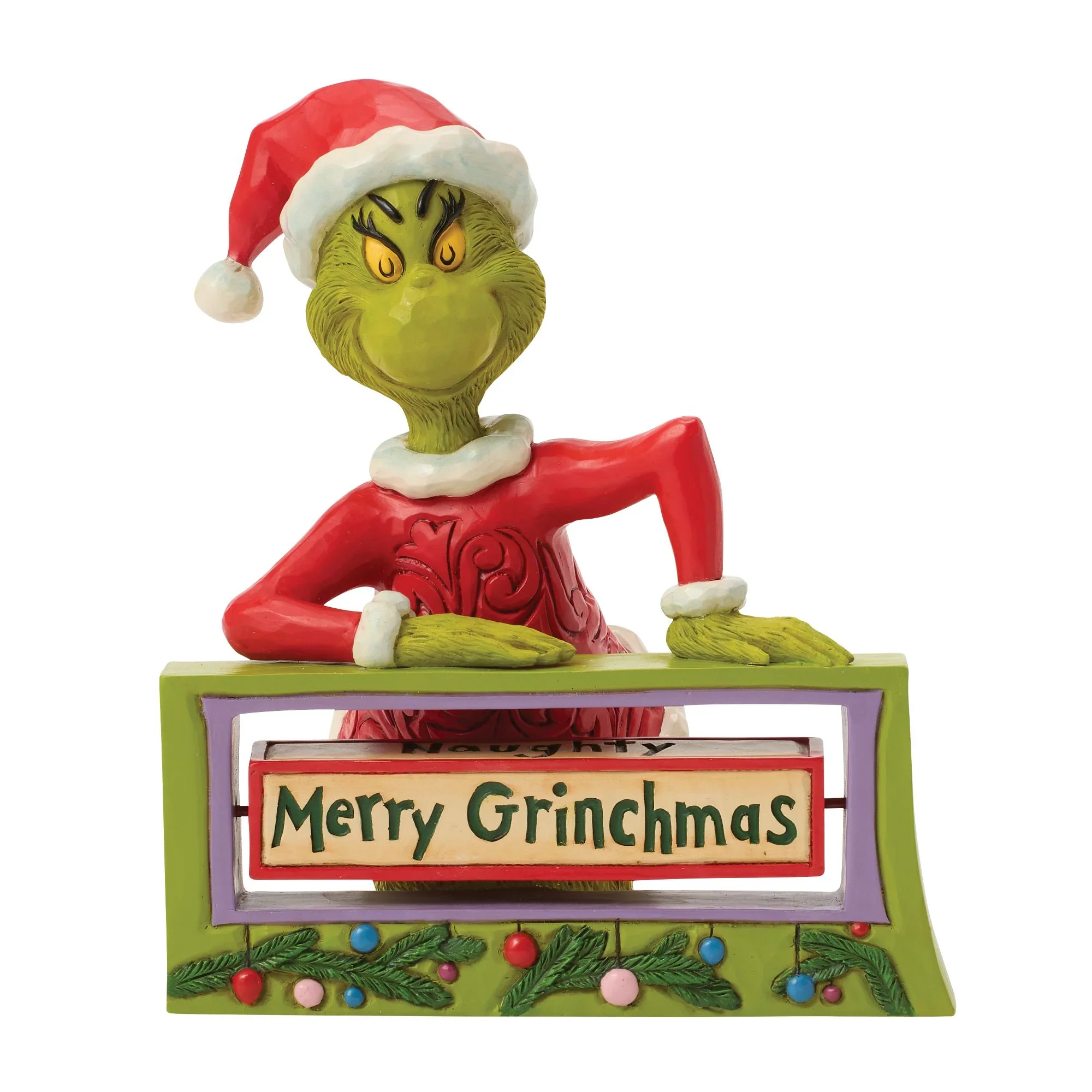Jim Shore Grinch with Rotating Messages Figurine, 5.75"