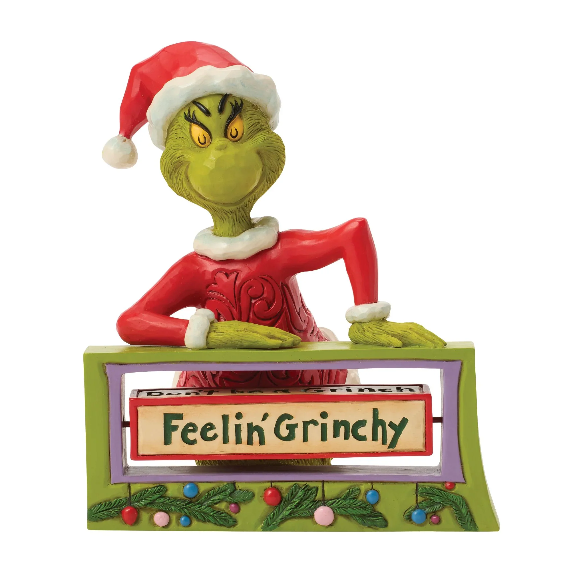 Jim Shore Grinch with Rotating Messages Figurine, 5.75" - Image 3