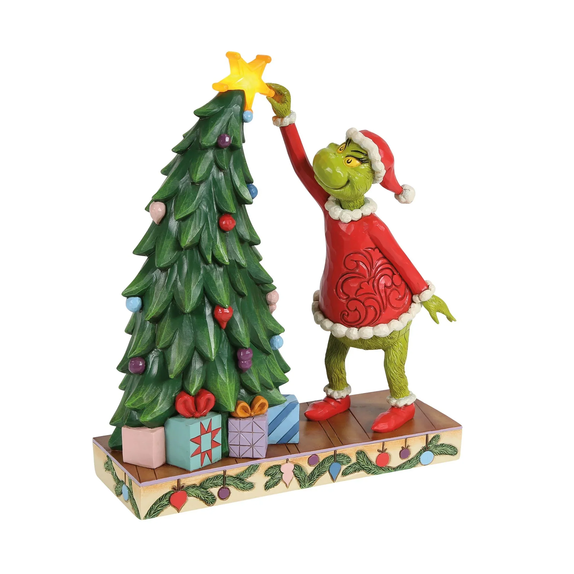 Jim Shore Grinchy Pulling Tree Star Figurine, 10"