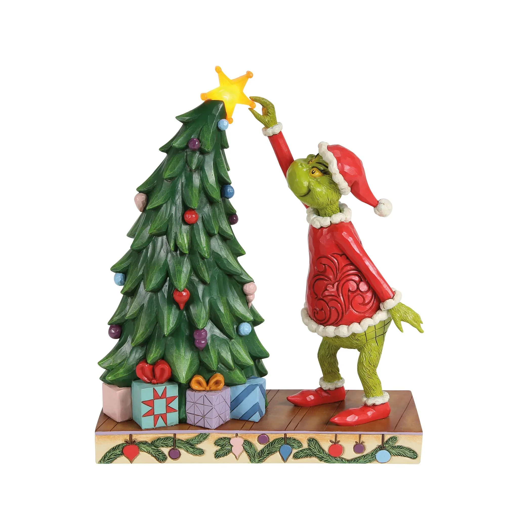 Jim Shore Grinchy Pulling Tree Star Figurine, 10" - Image 2