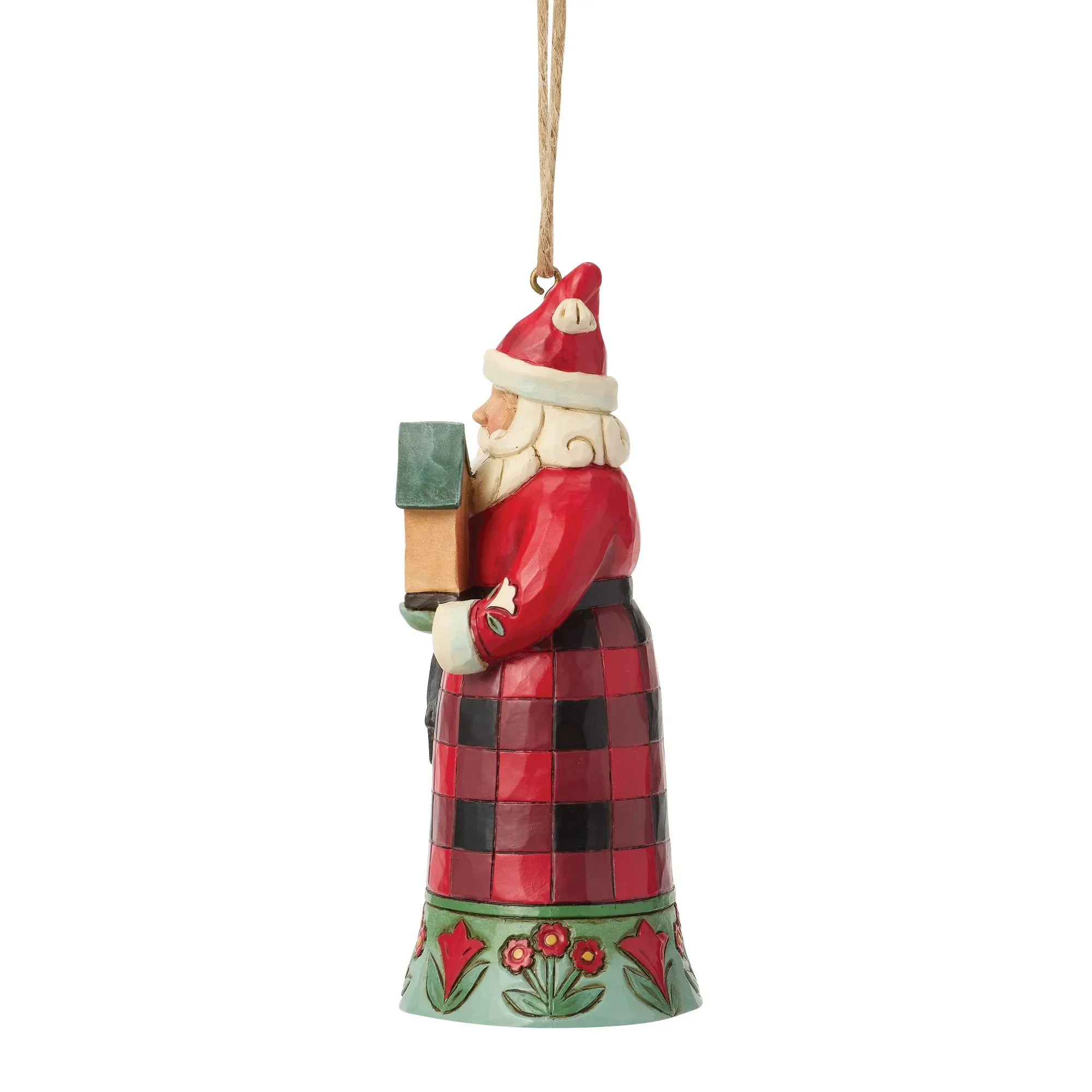 Jim Shore Highland Glen Santa Cardinal Ornament, 4.33" - Image 2
