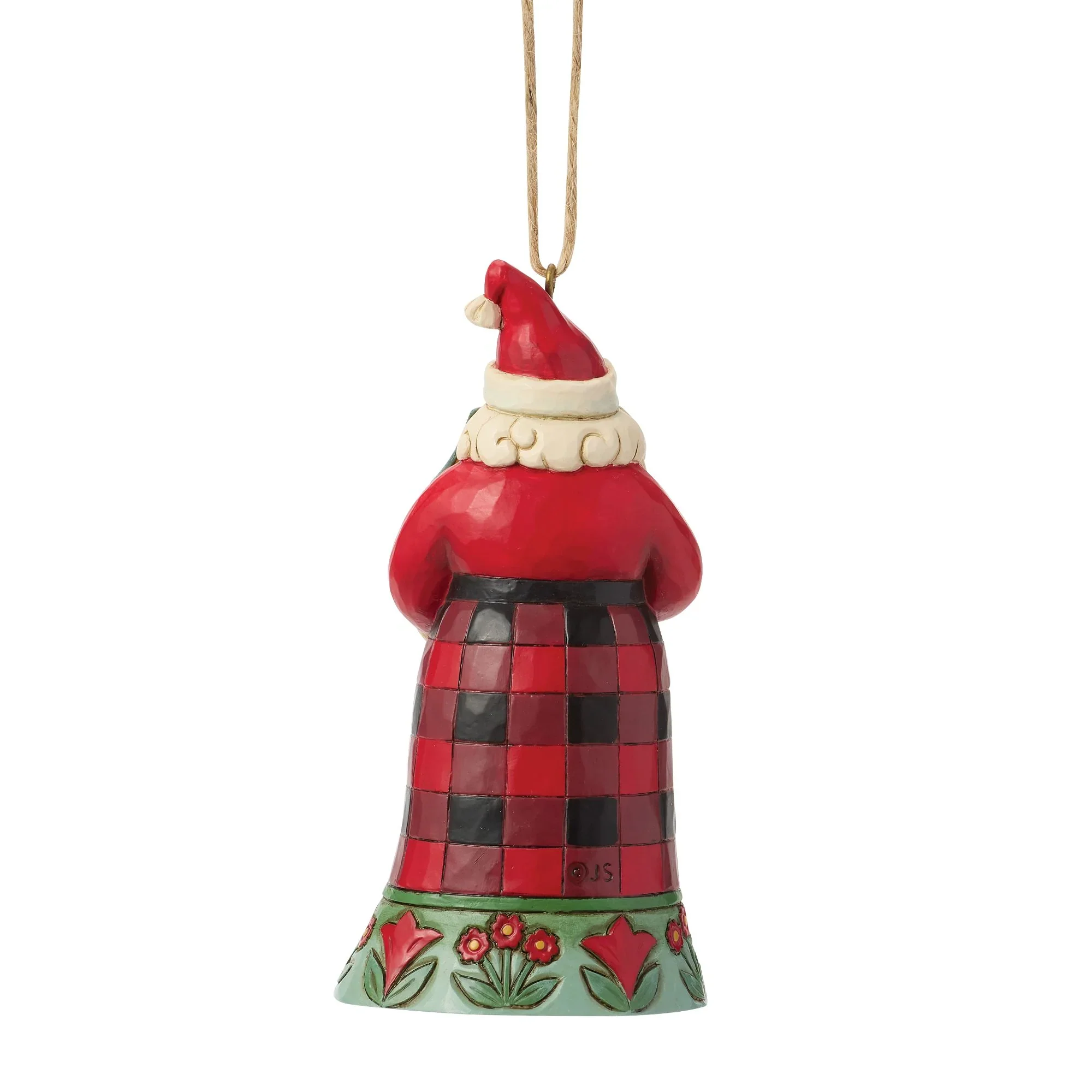 Jim Shore Highland Glen Santa Cardinal Ornament, 4.33" - Image 3