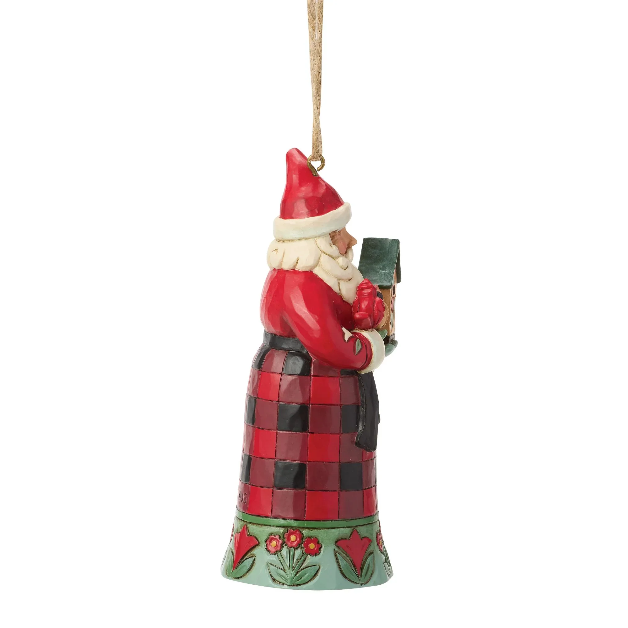 Jim Shore Highland Glen Santa Cardinal Ornament, 4.33" - Image 4