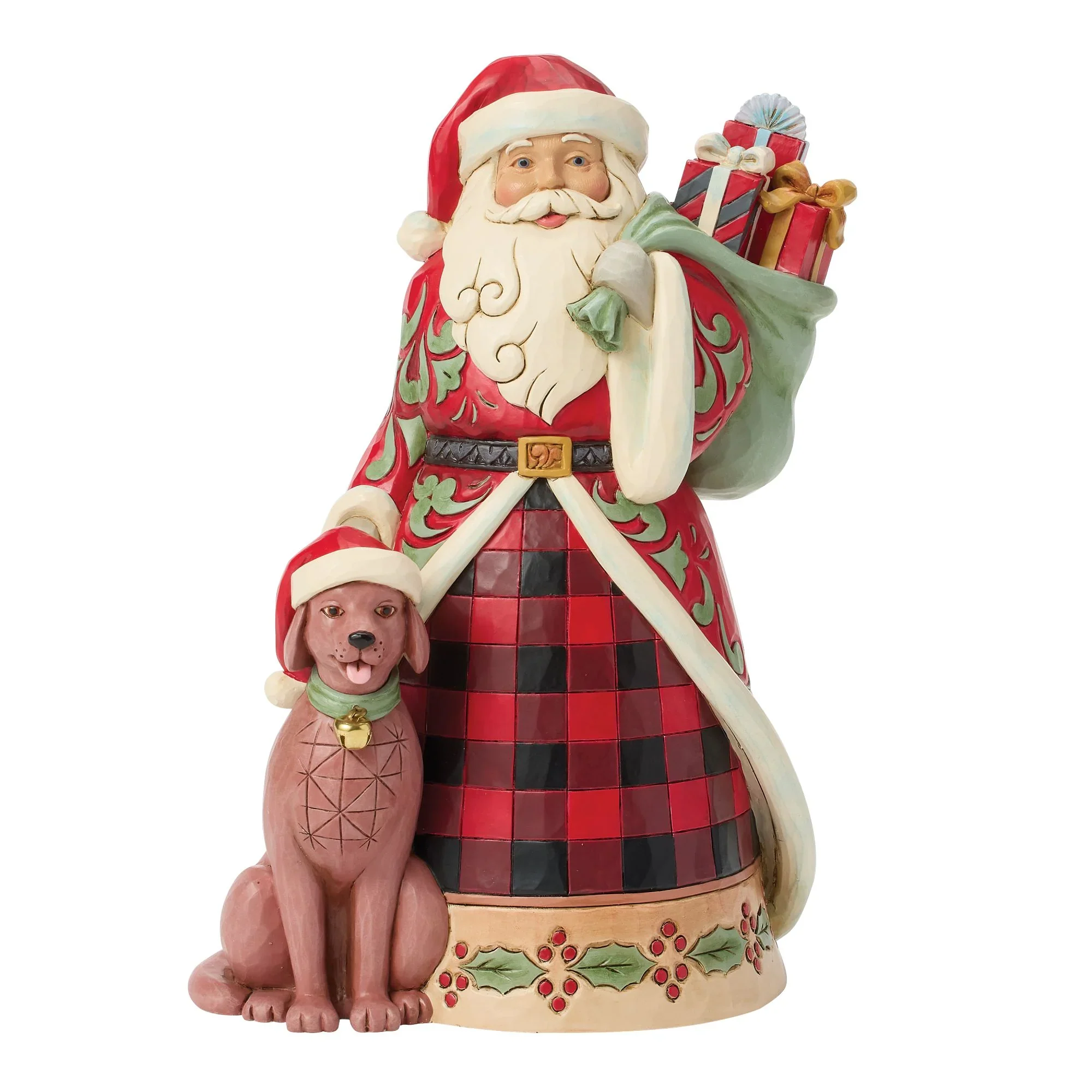 Jim Shore Highland Glen Santa Pet Dog Figurine, 9.65"