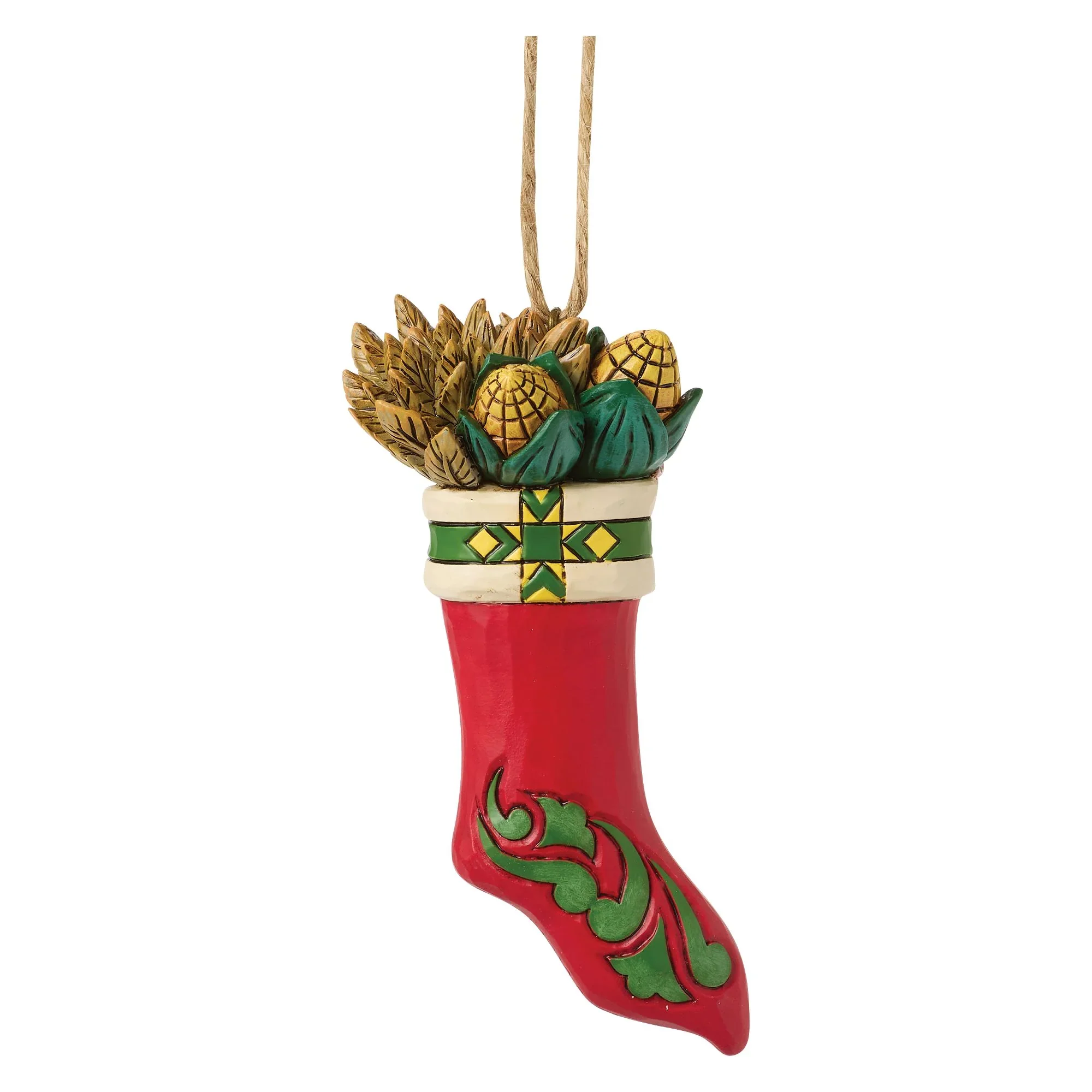 Jim Shore Mouse John Deere Stocking H/O Ornament, 4.06" - Image 3