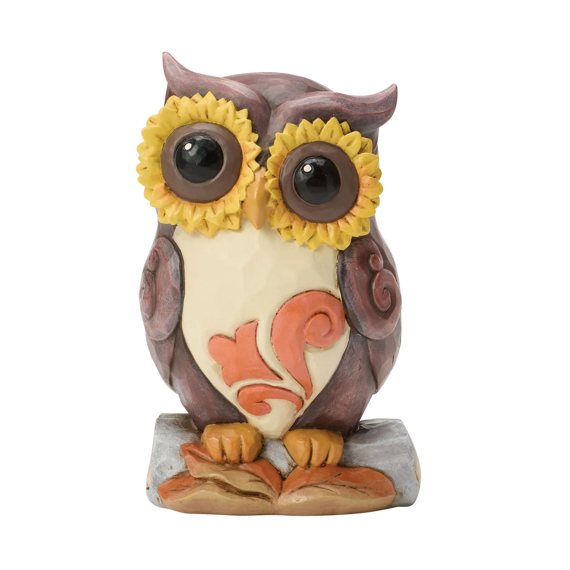 Jim Shore Owl on Log Mini Figurine, 4"