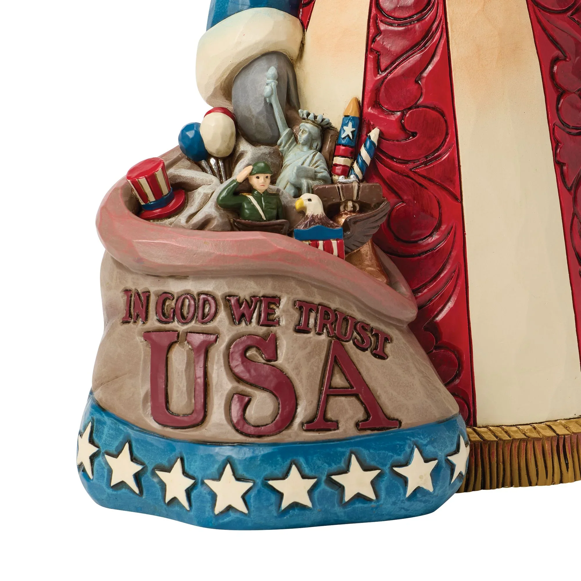 Jim Shore Patriotic Santa w/ Flag Figurine, 9" - Image 3