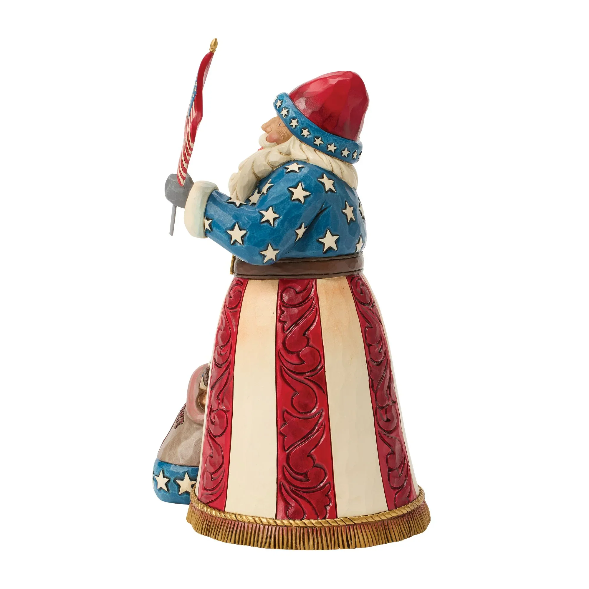 Jim Shore Patriotic Santa w/ Flag Figurine, 9" - Image 6