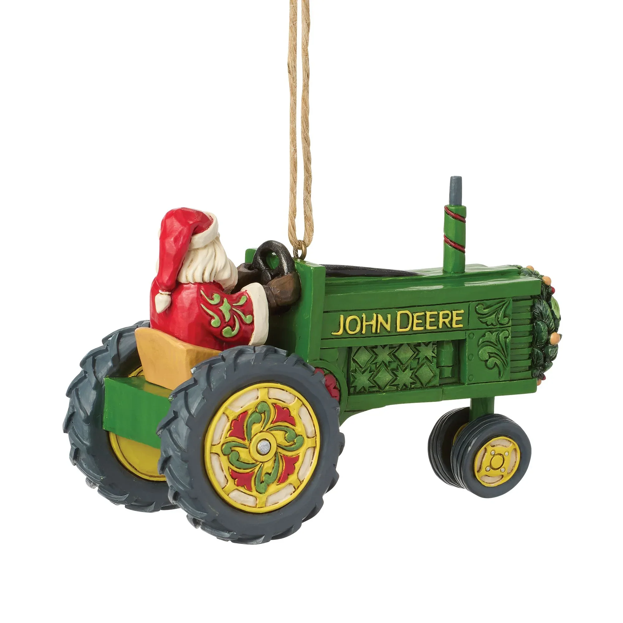 Jim Shore Santa John Deere Tractor H/O Ornament, 2.95" - Image 5