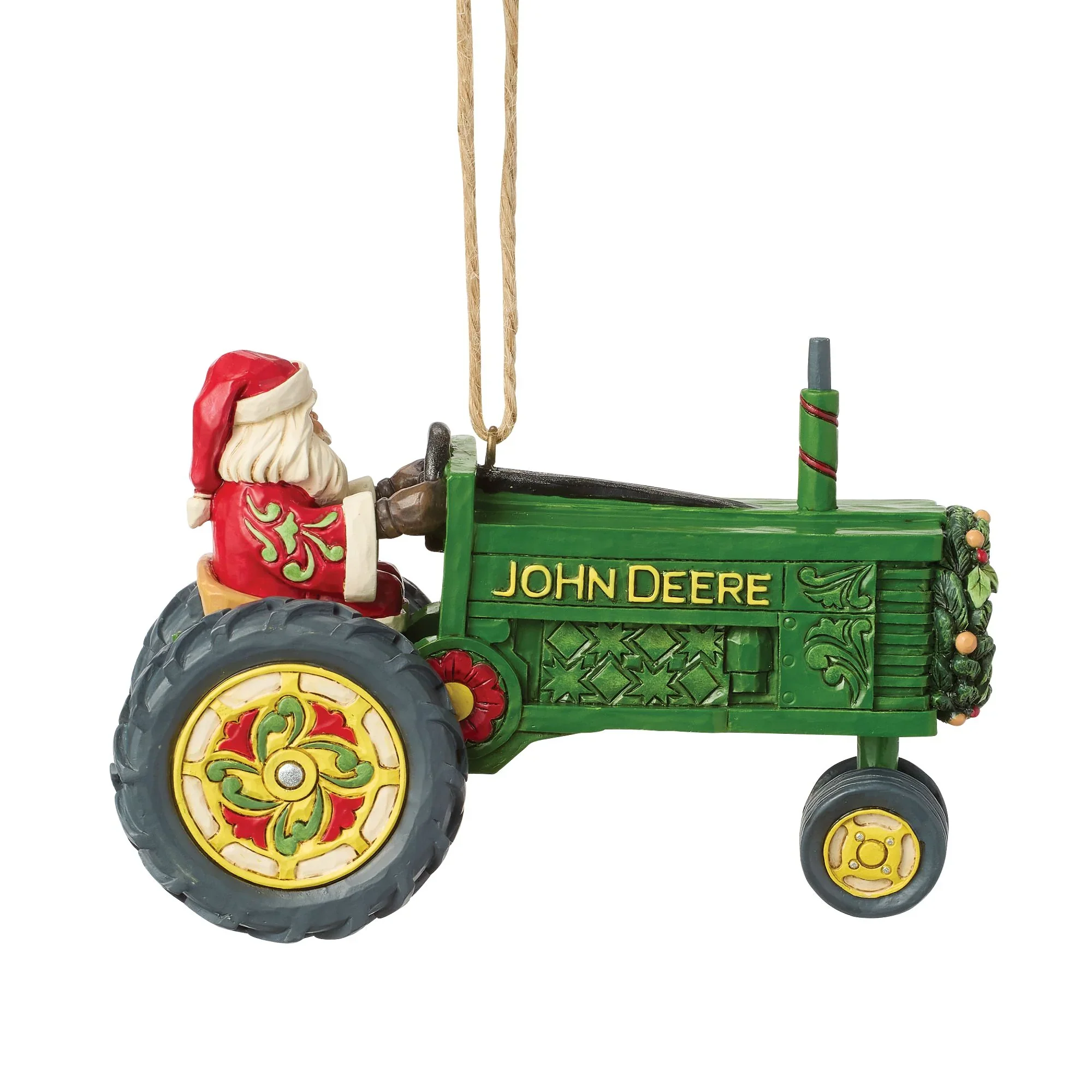 Jim Shore Santa John Deere Tractor H/O Ornament, 2.95" - Image 6