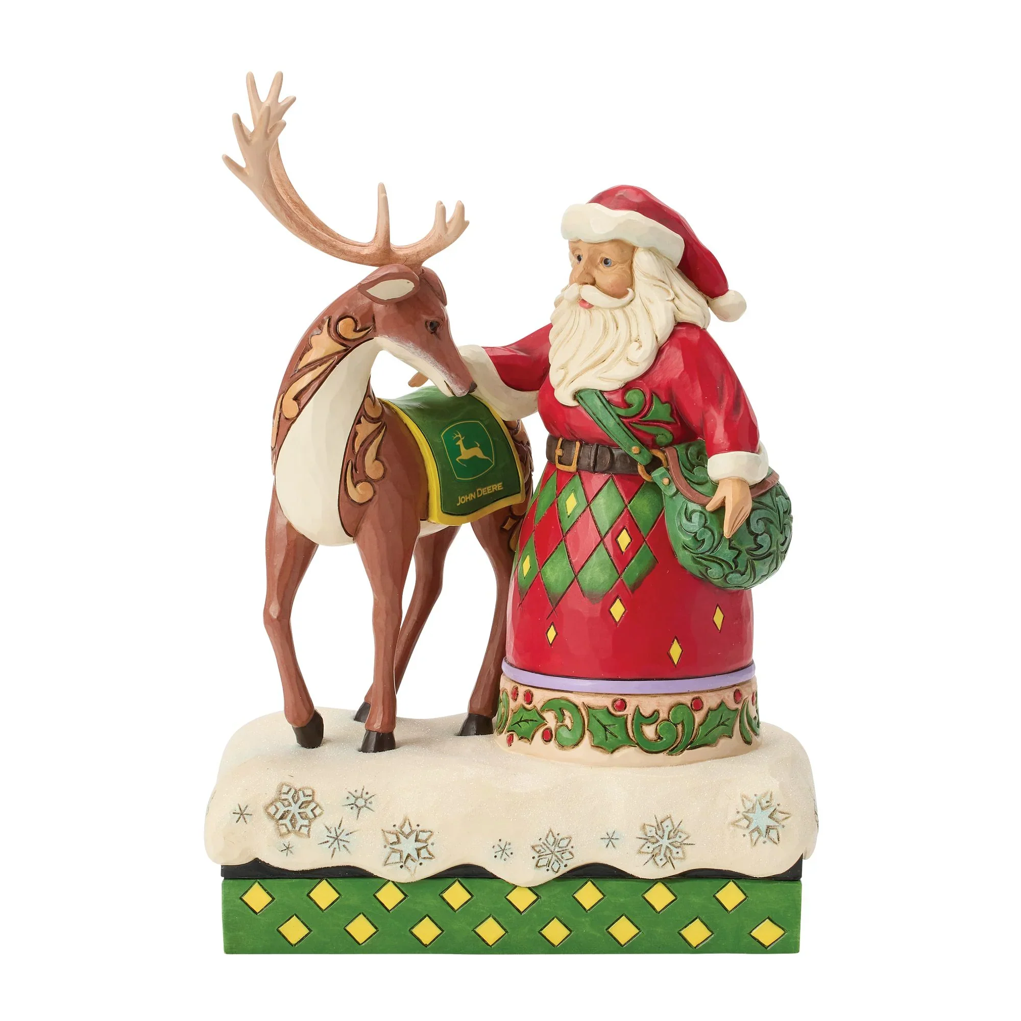 Jim Shore Santa Reindeer John Deere, 9.45"