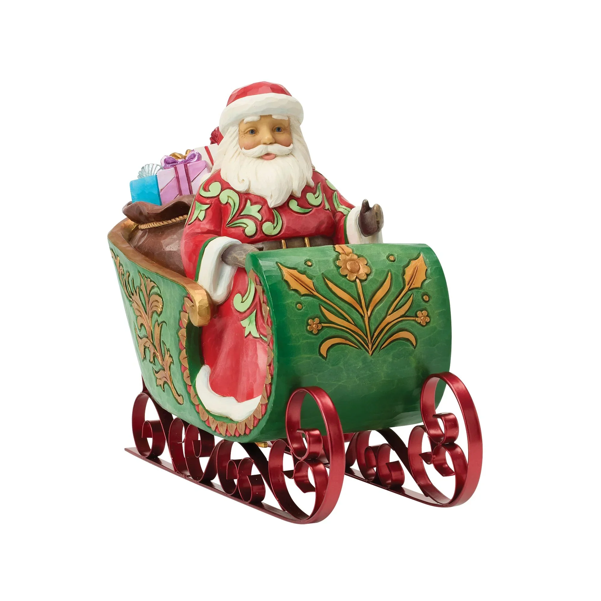 Jim Shore Santa SE in Musical Sleigh Figurine, 8.5" - Image 2