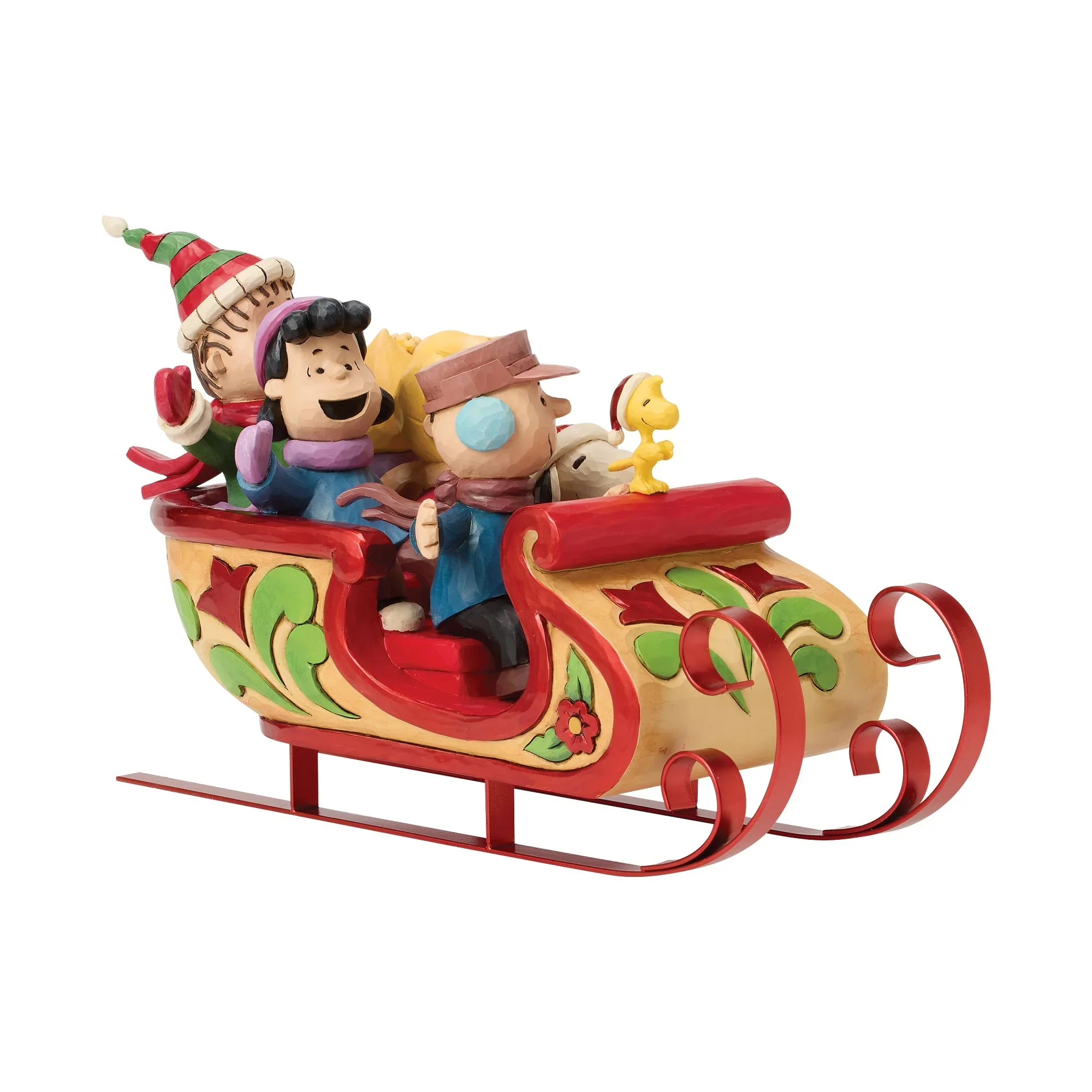 Jim Shore Snoopy and Friends in Sleigh Figurine, 6.89" - Image 3