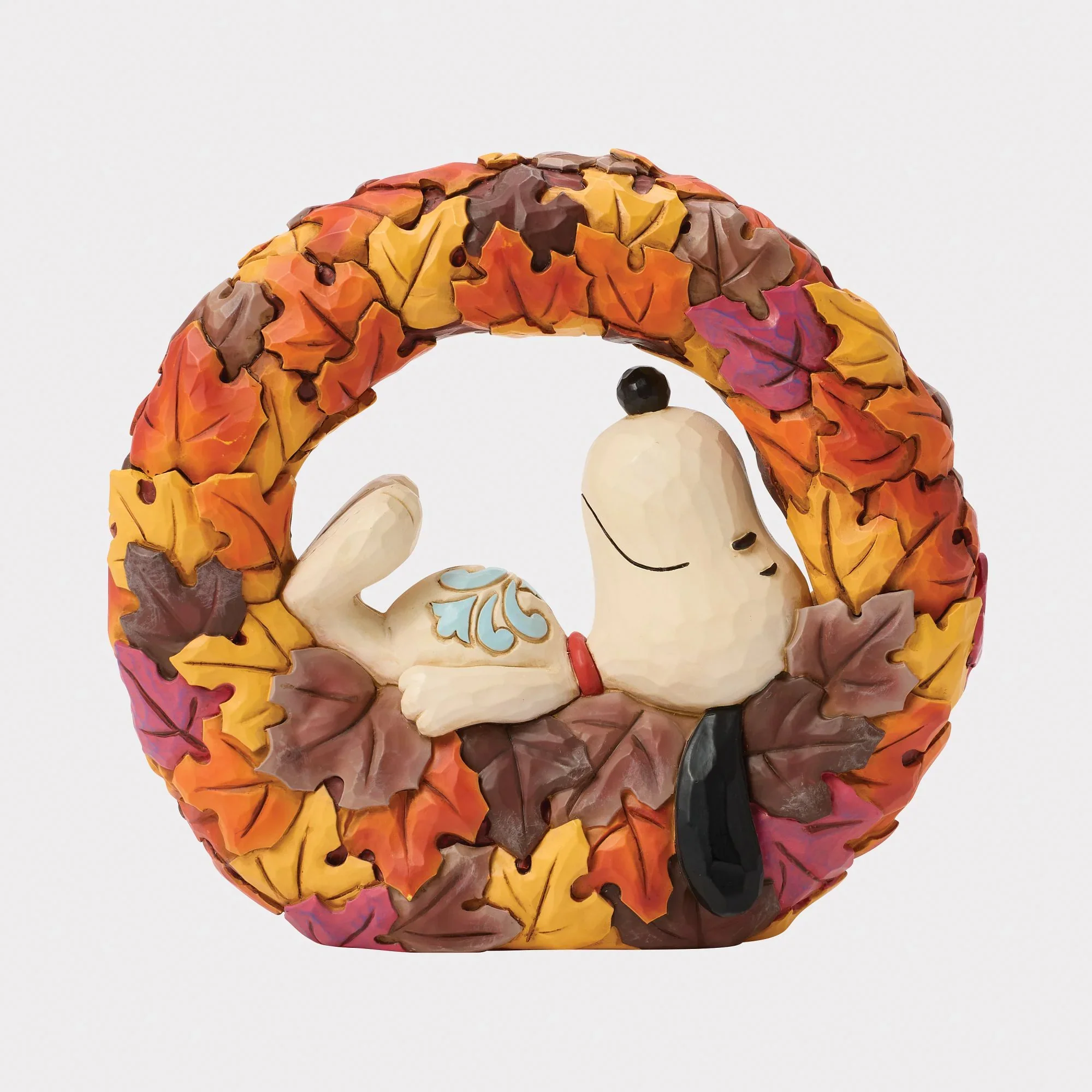 Jim Shore Snoopy on Fall Wreath Figurine, 6" - Image 3