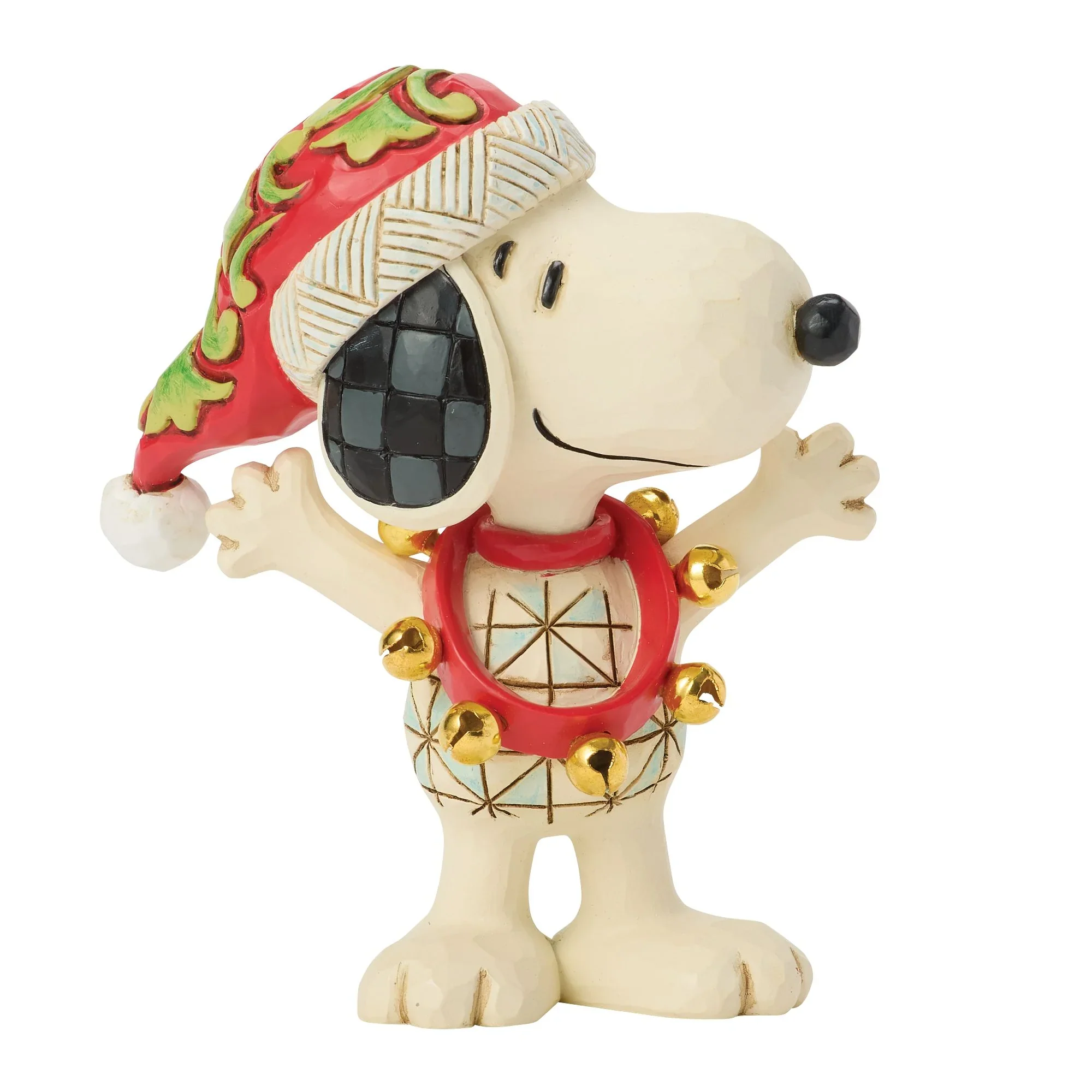 Jim Shore Snoopy with Bells Mini Figurine, 3.25"