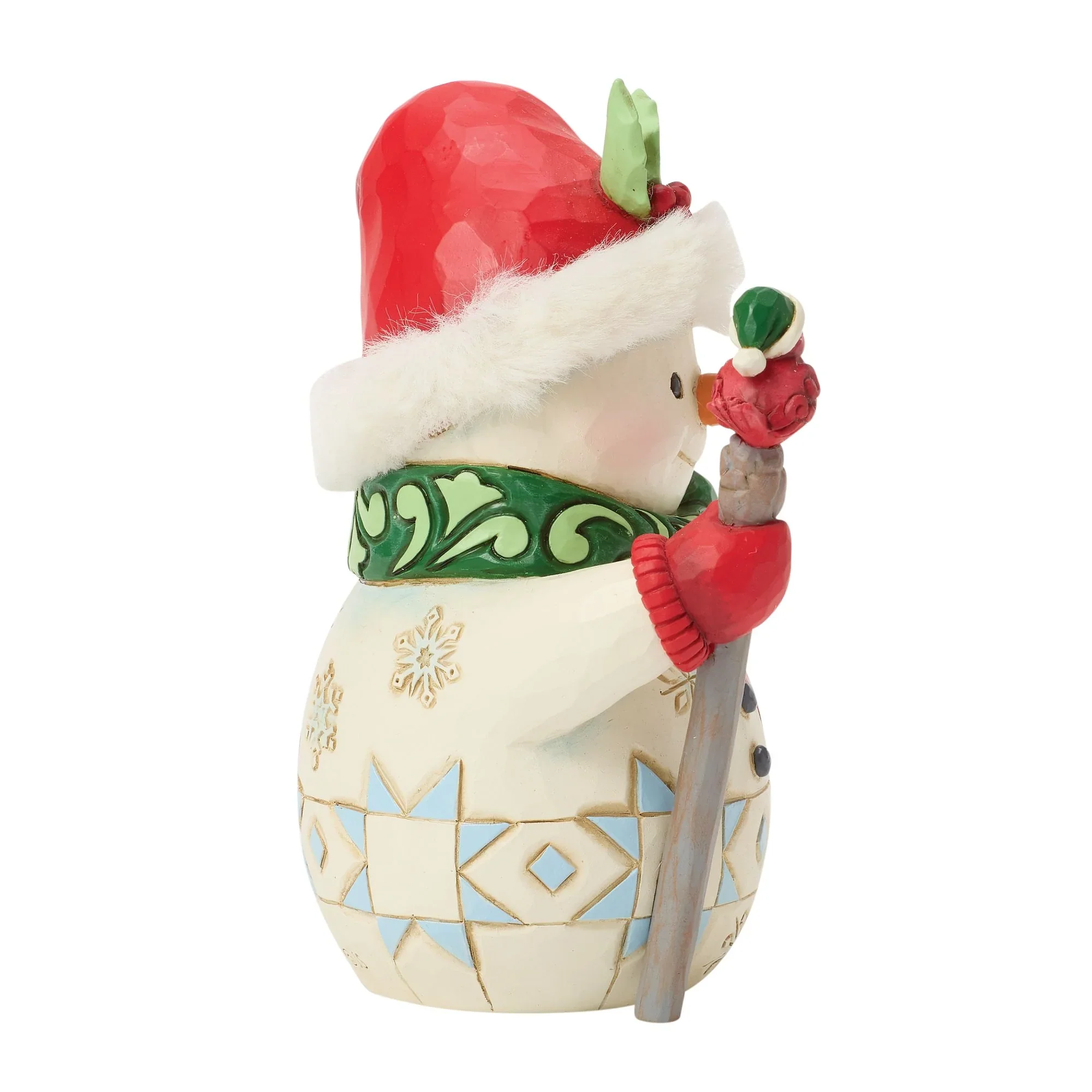 Jim Shore Snowman Bird on Stick Pint, 5" - Image 2