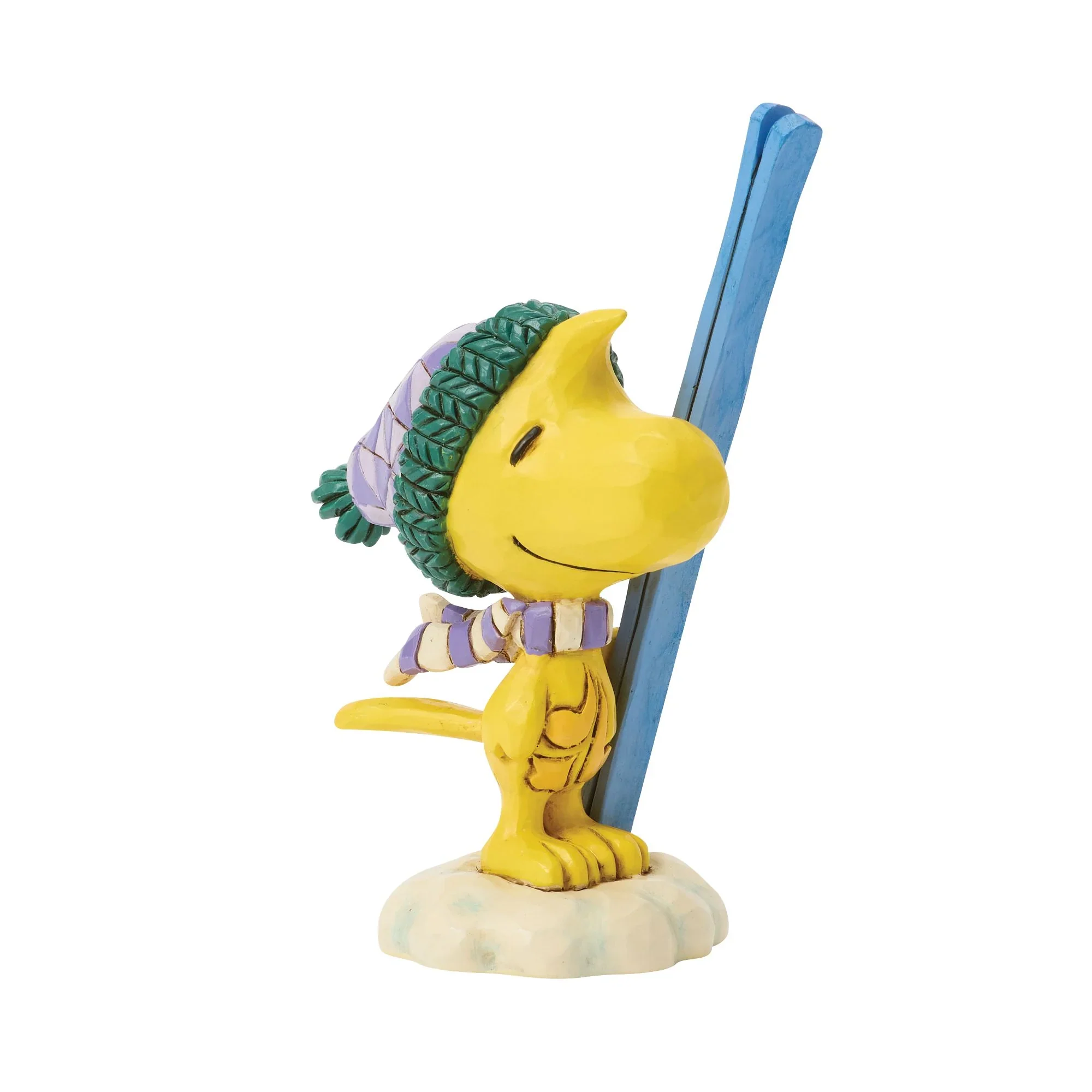 Jim Shore Woodstock with Skis Mini Figurine, 3.3"
