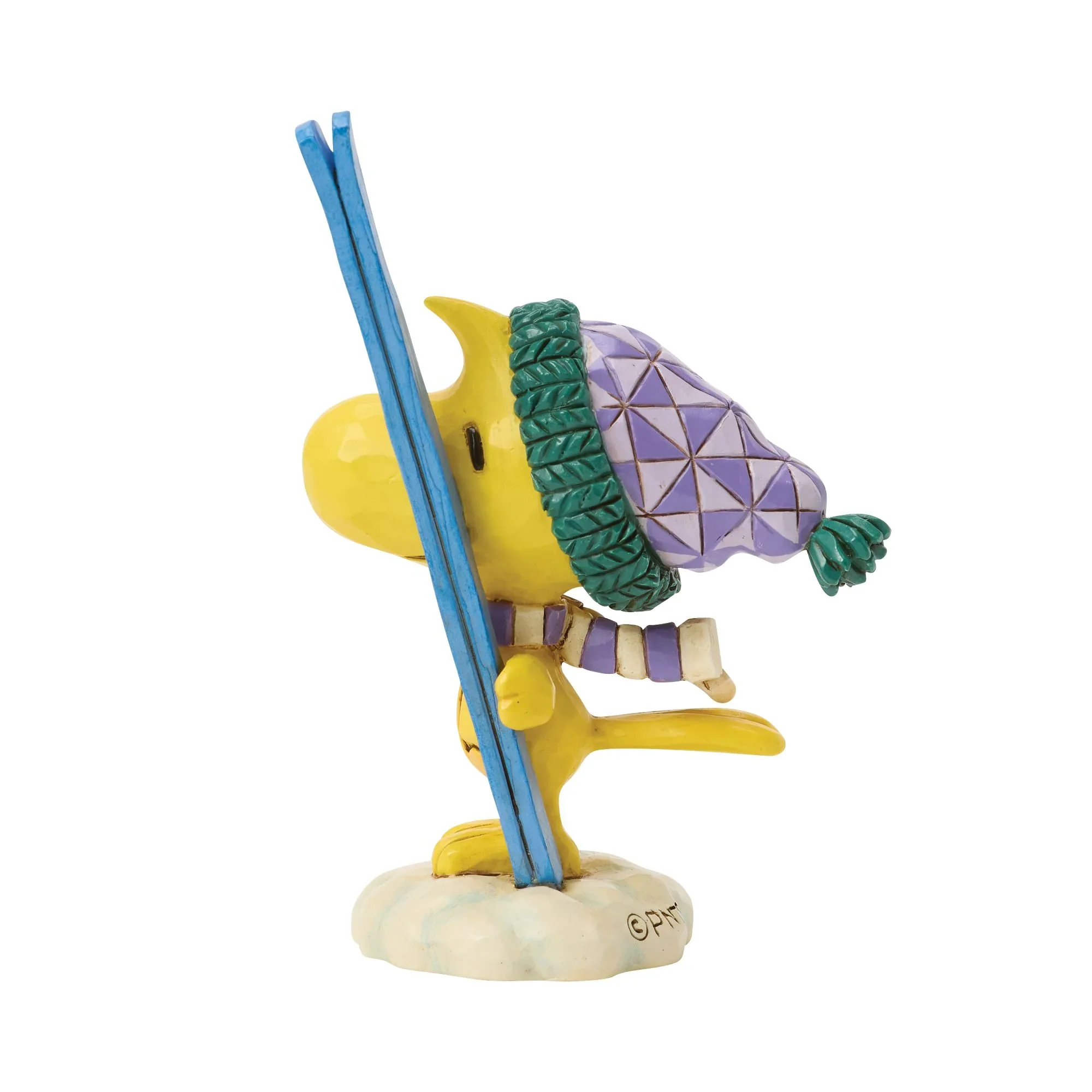 Jim Shore Woodstock with Skis Mini Figurine, 3.3" - Image 4