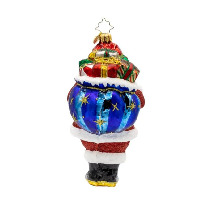 Jolly Old Kris Kringle Glass Ornament, 6" - Image 2