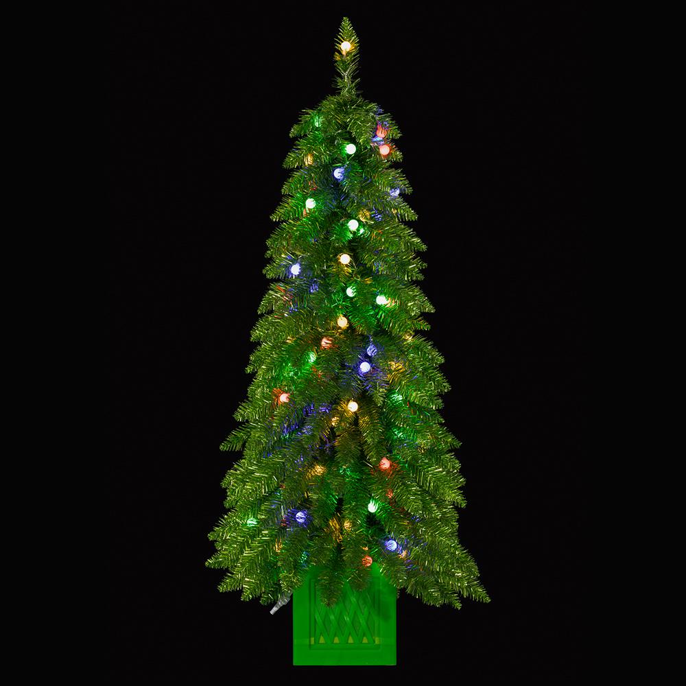 Jolly Pine Tree in Pot w/LED Lights, 4"H X 22"D - Image 2