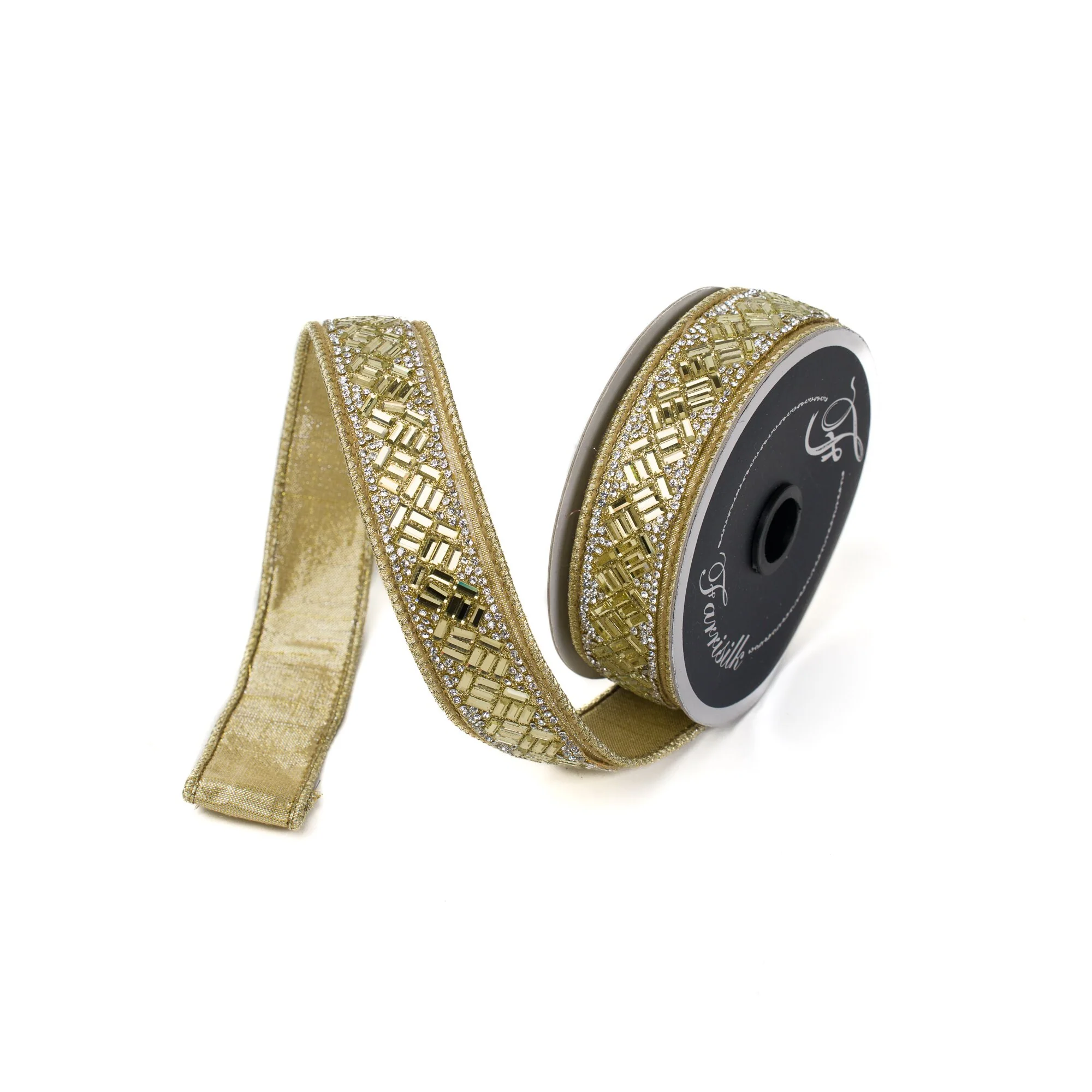 Jubilee Jewel Ribbon, 1" x 5yd (Gold)