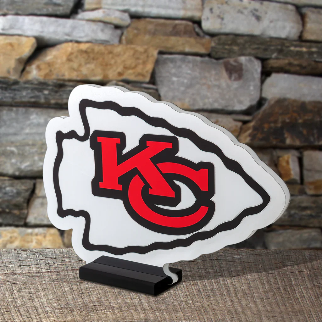 Kansas City Chiefs LED Infinity Logo Light, Acrylic, w/UL Plug, 15" - Image 3
