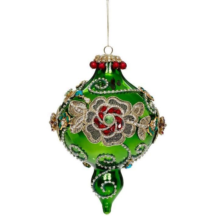 Kings Jewel Extra Fancy Finial Ornament, 8" (Green)