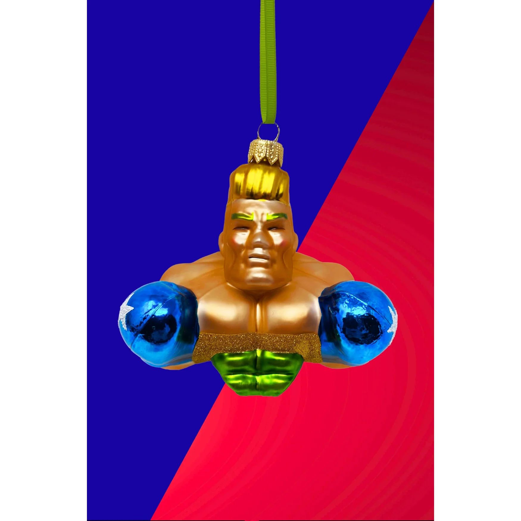 Knockout Boxer Glass Christmas Ornament (Giles), 4.5"