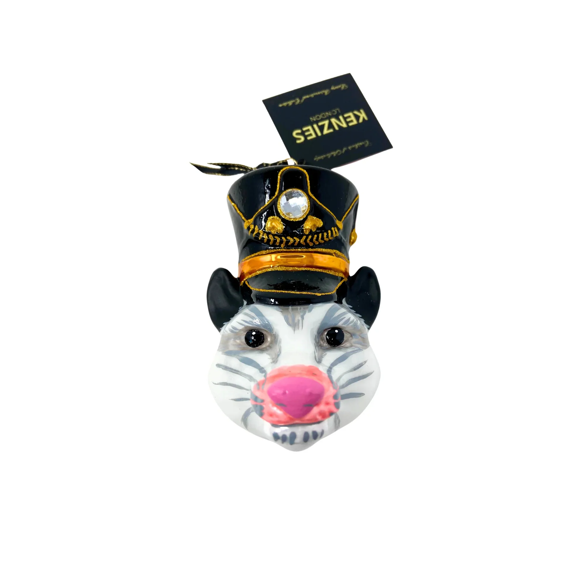 KRG Opossum Head Polish Glass Ornament, 5" - Image 3