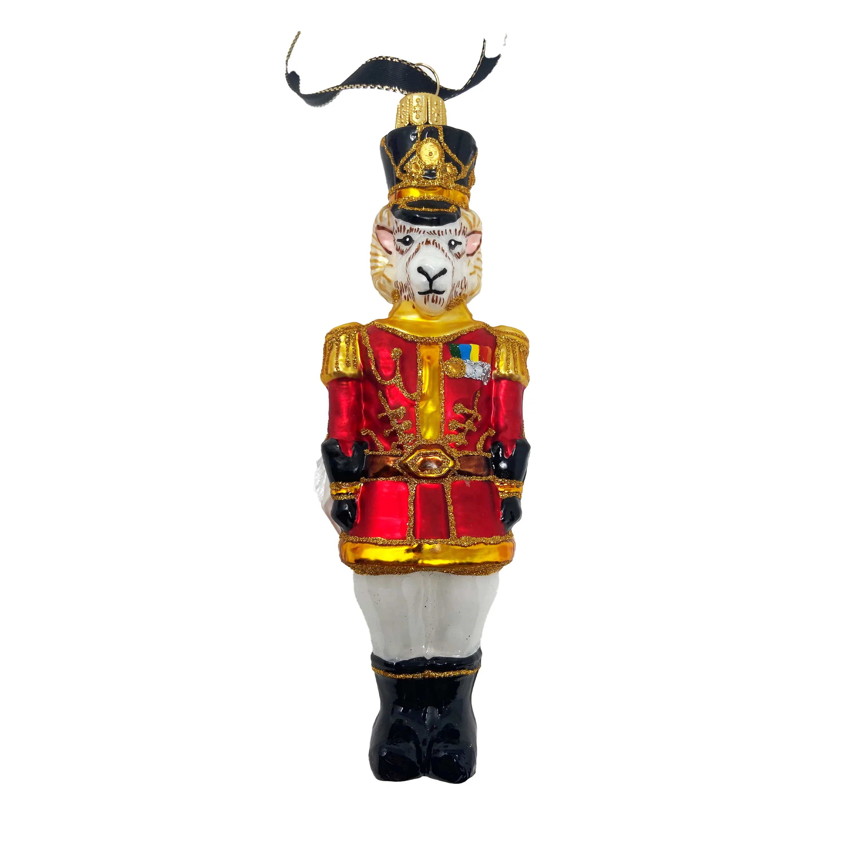KRG Ram Body Polish Glass Ornament, 5" - Image 2