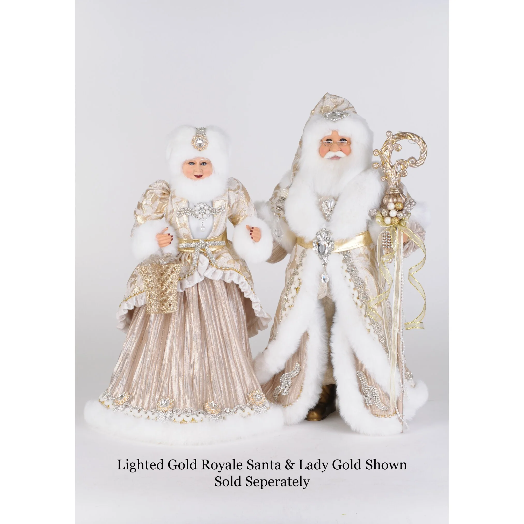 Lady Gold Mrs. Santa Figurine, 19" - Image 3