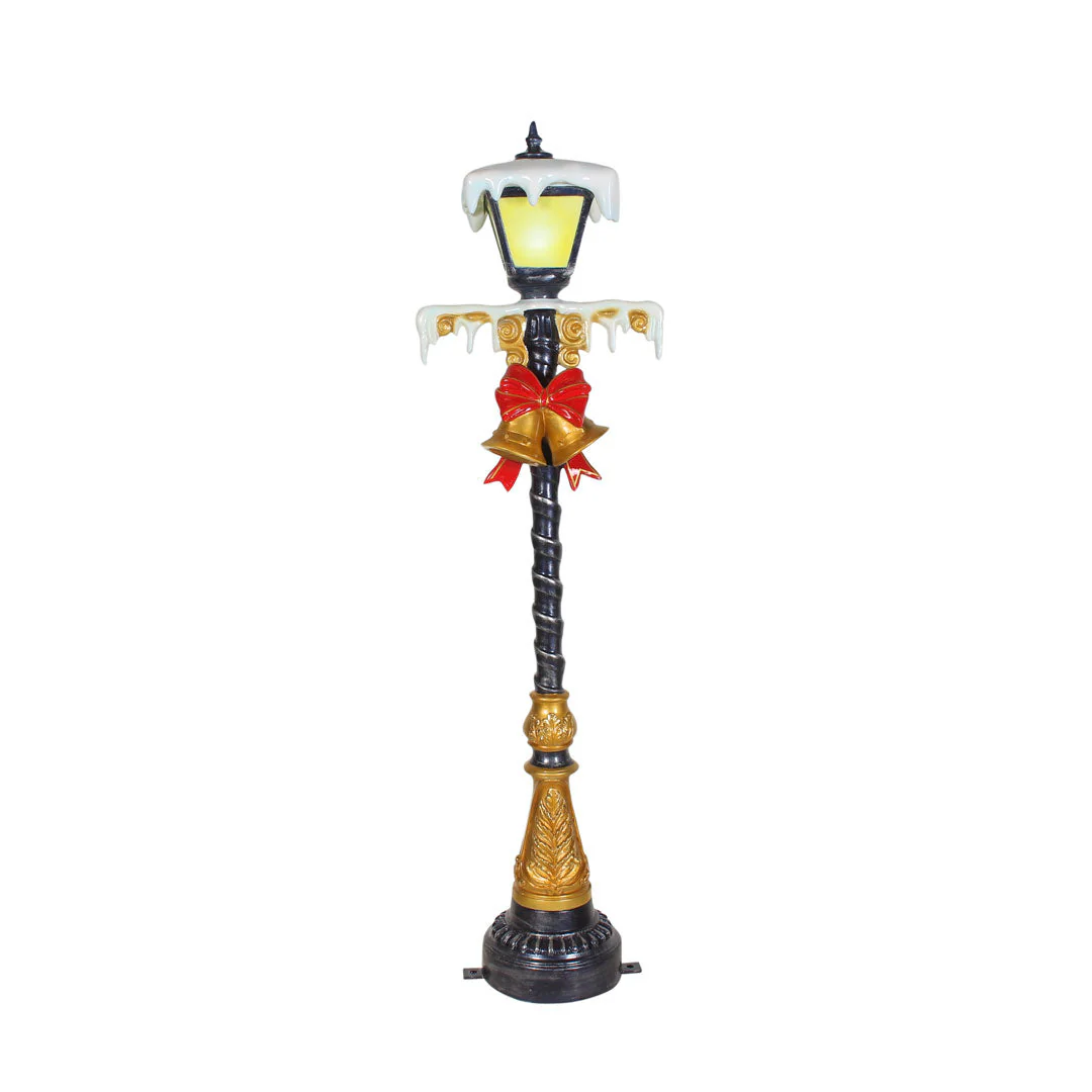 Large Fiberglass Lamp Post with Lights, 5ft/7ft