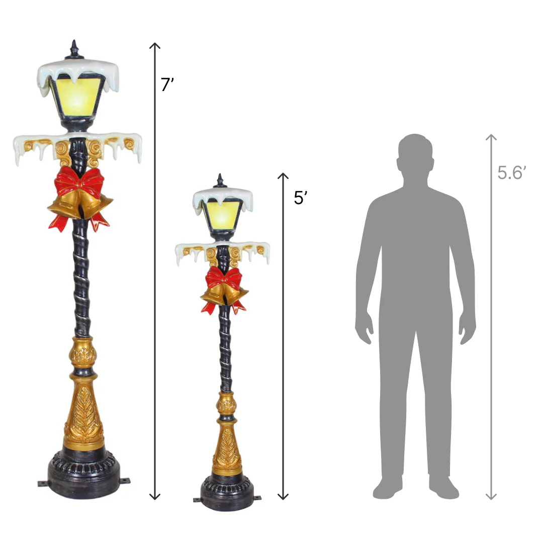 Large Fiberglass Lamp Post with Lights, 5ft/7ft - Image 2