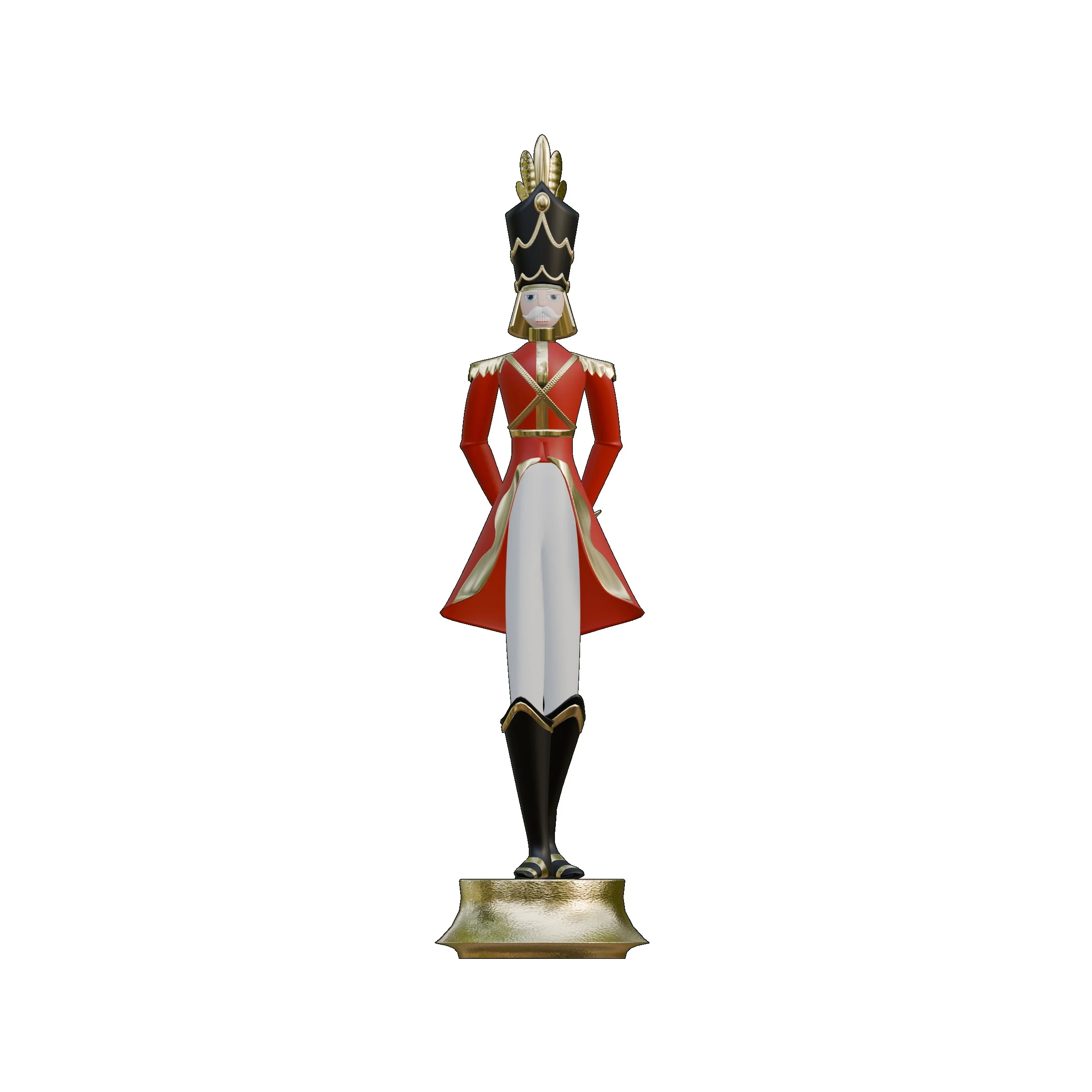 Large Fiberglass American Christmas Elongated Nutcracker Figure, 7.5'