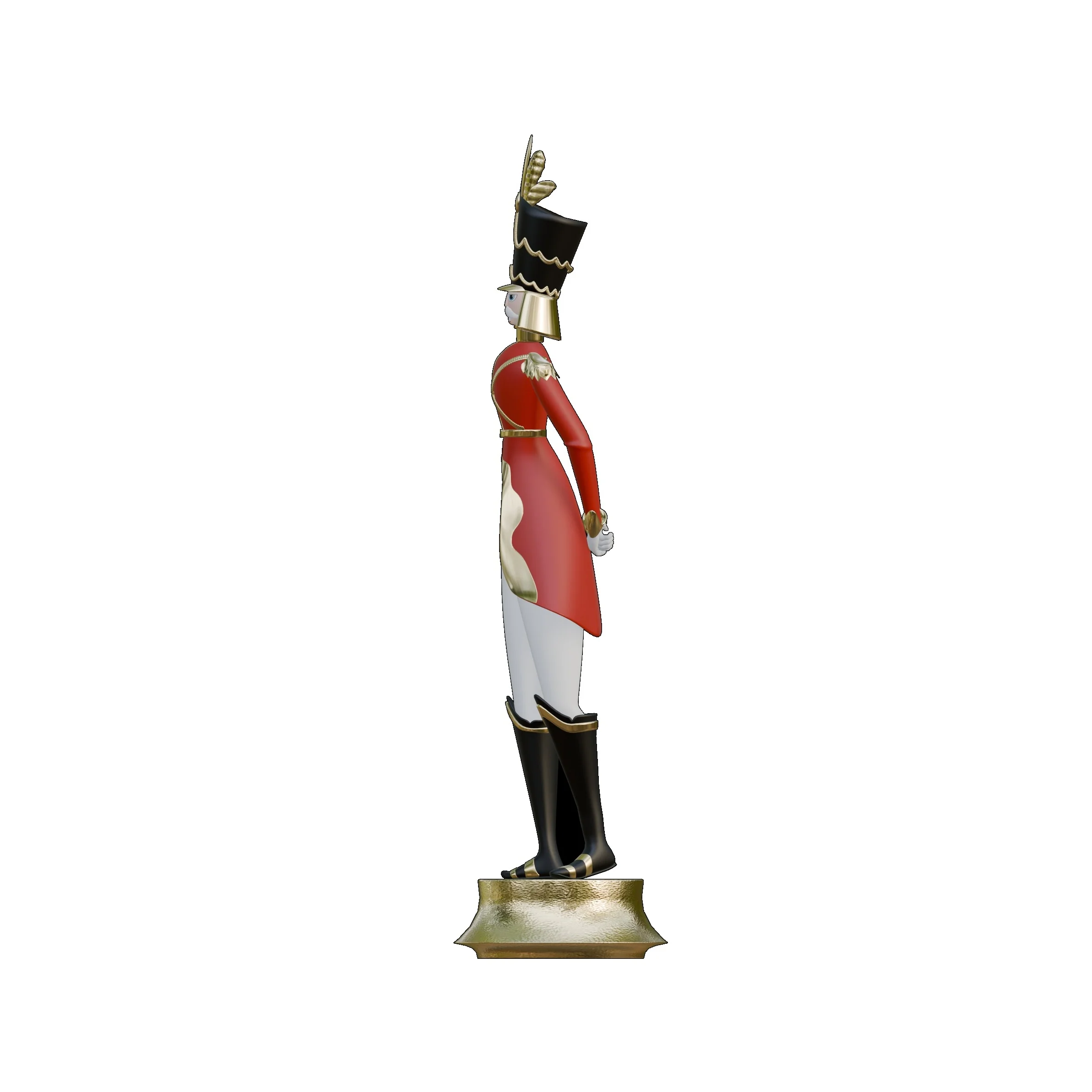 Large Fiberglass American Christmas Elongated Nutcracker Figure, 7.5' - Image 4