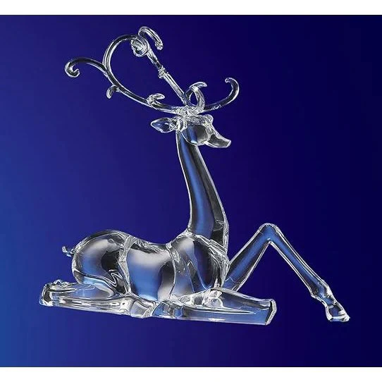 Large Sitting Deer Figurine, Acrylic, 15.5"