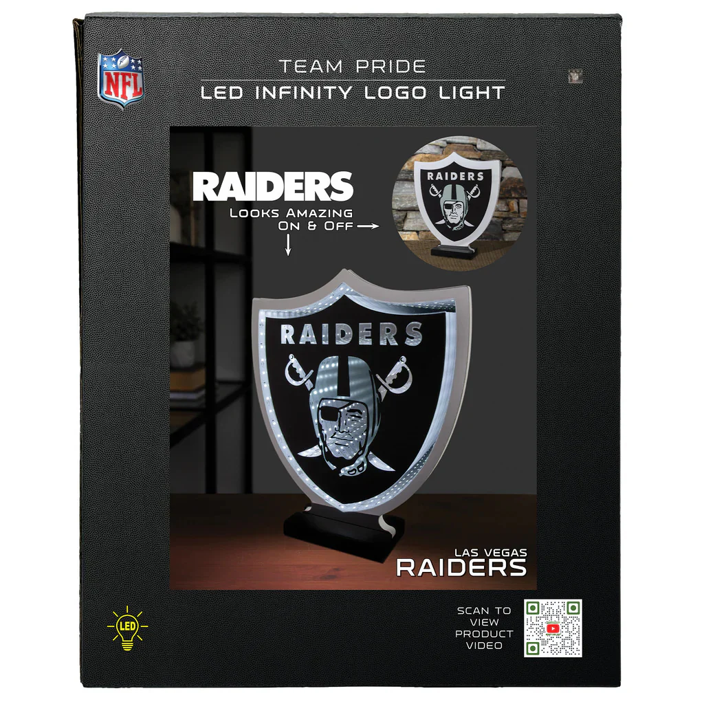 Las Vegas Raiders LED Infinity Logo Light, Acrylic, w/UL Plug, 12" - Image 8