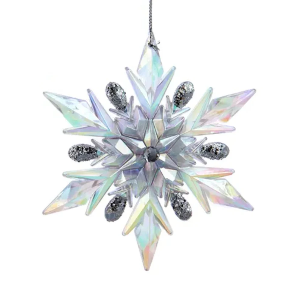 Lavender, Blue and Clear Iridescent Snowflake Ornaments (2 Styles β Sold individually) - Image 3