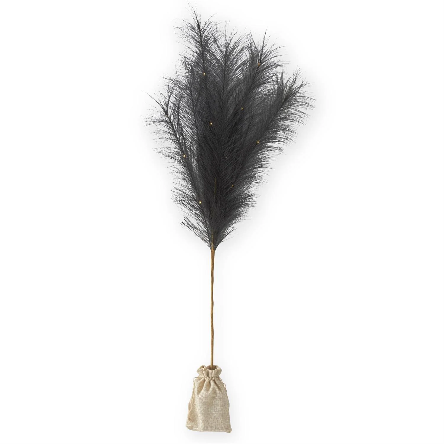 LED Black Pampas Grass Stem w/Timer, 35" - Image 3