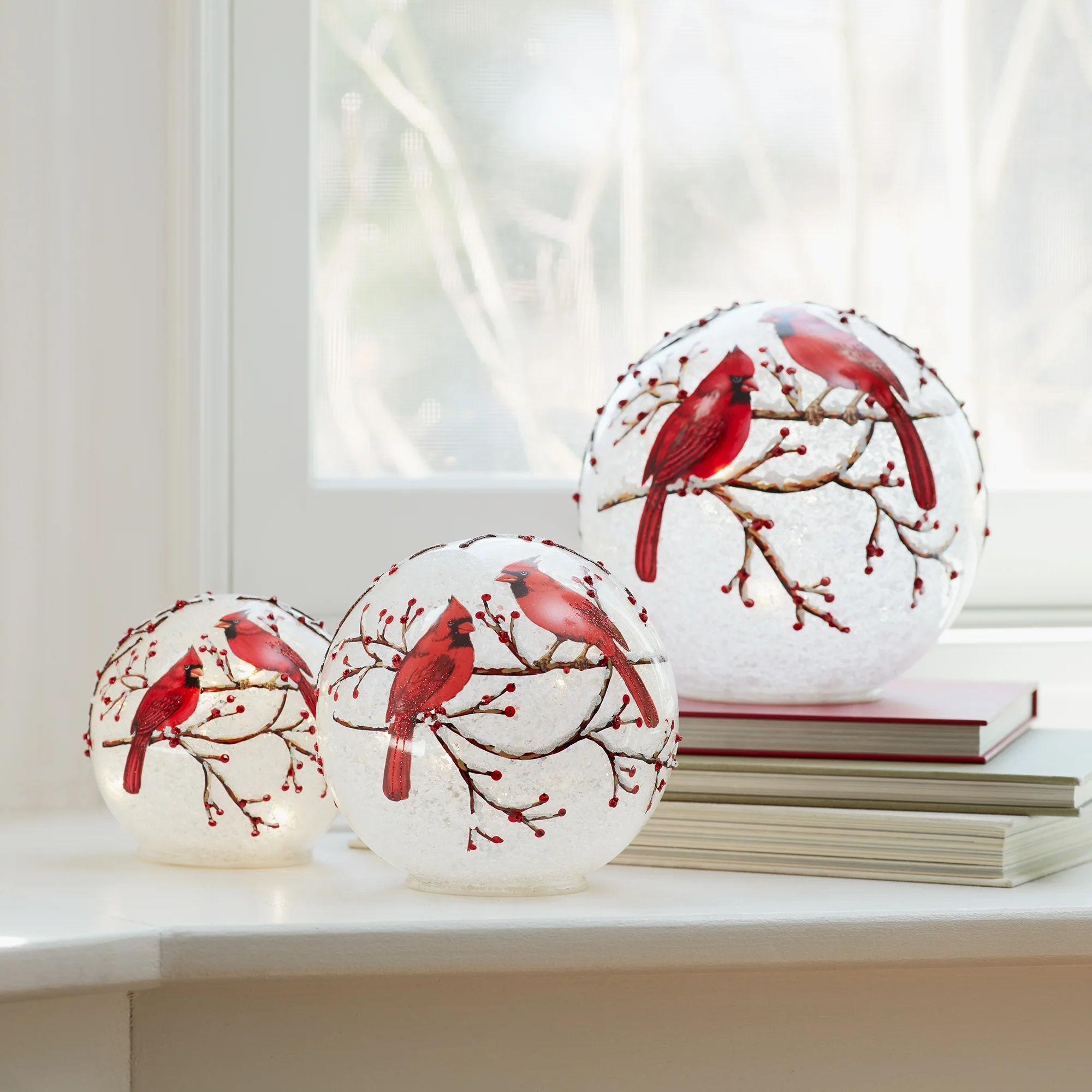 LED Cardinal Globes, 4.5" - 7" (Set of 3) - Image 6