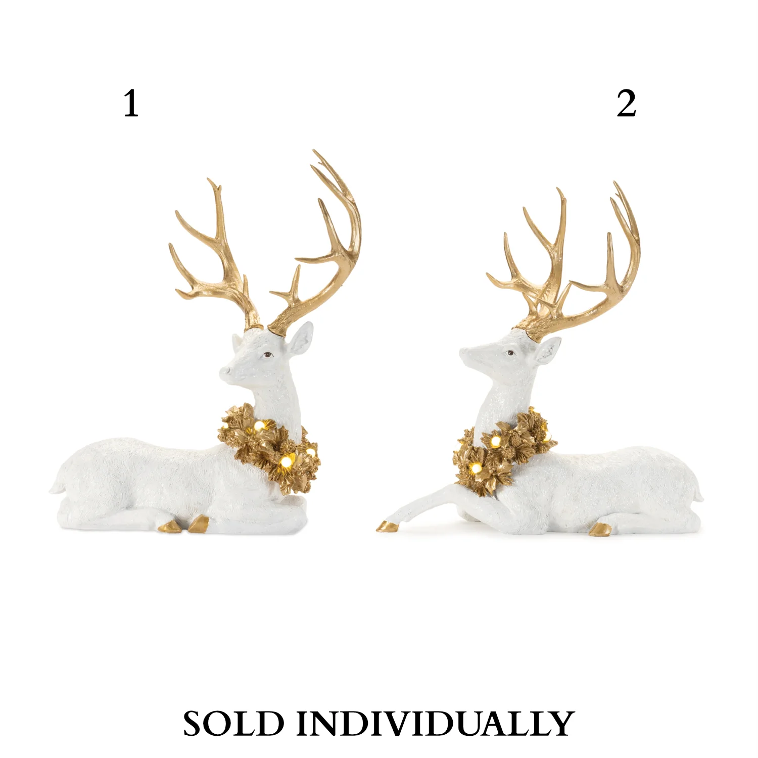 Resin LED White Deer Figurine, 20" (2 styles - sold individually)